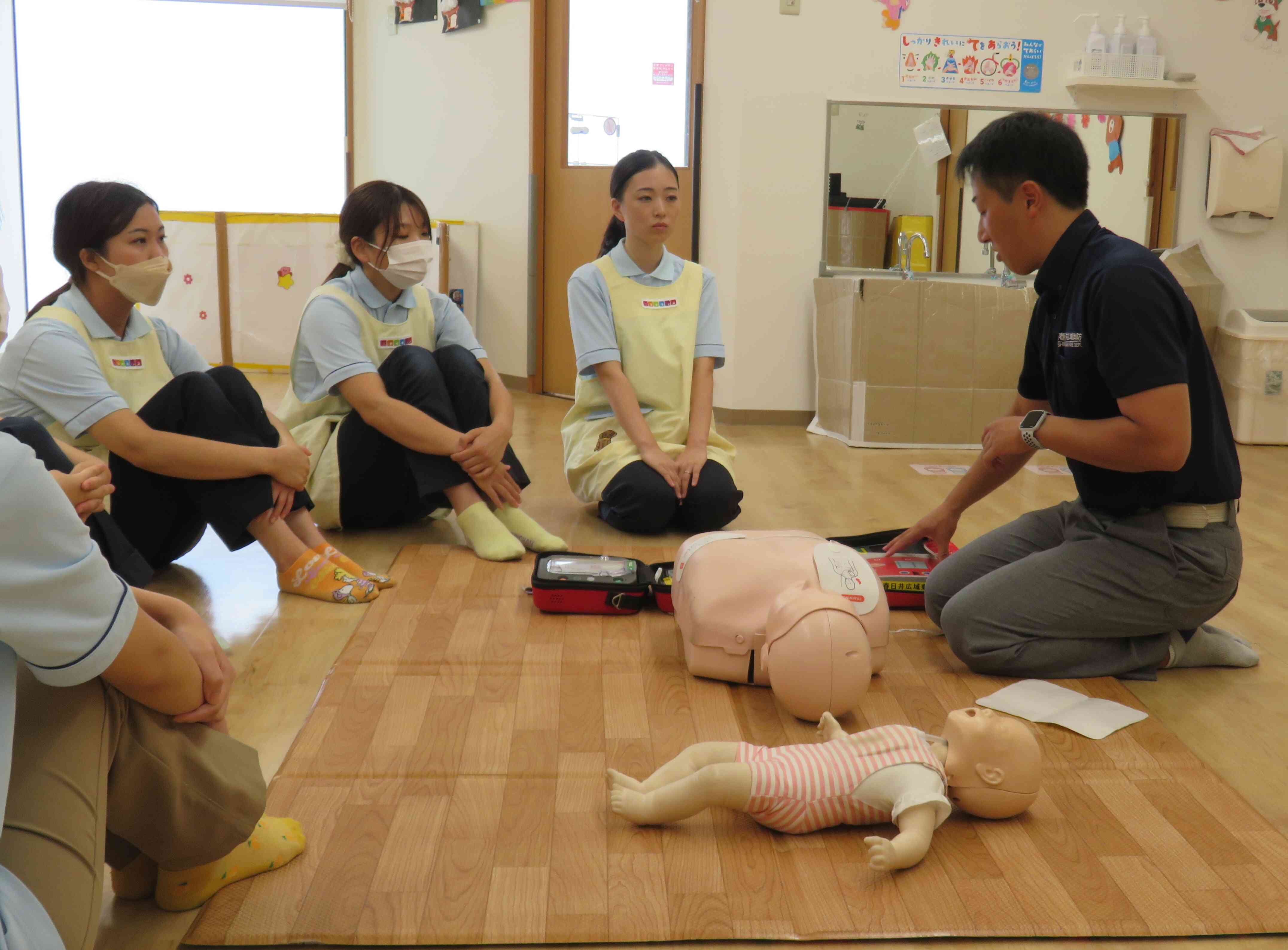 救命訓練の様子（職員のみ）
