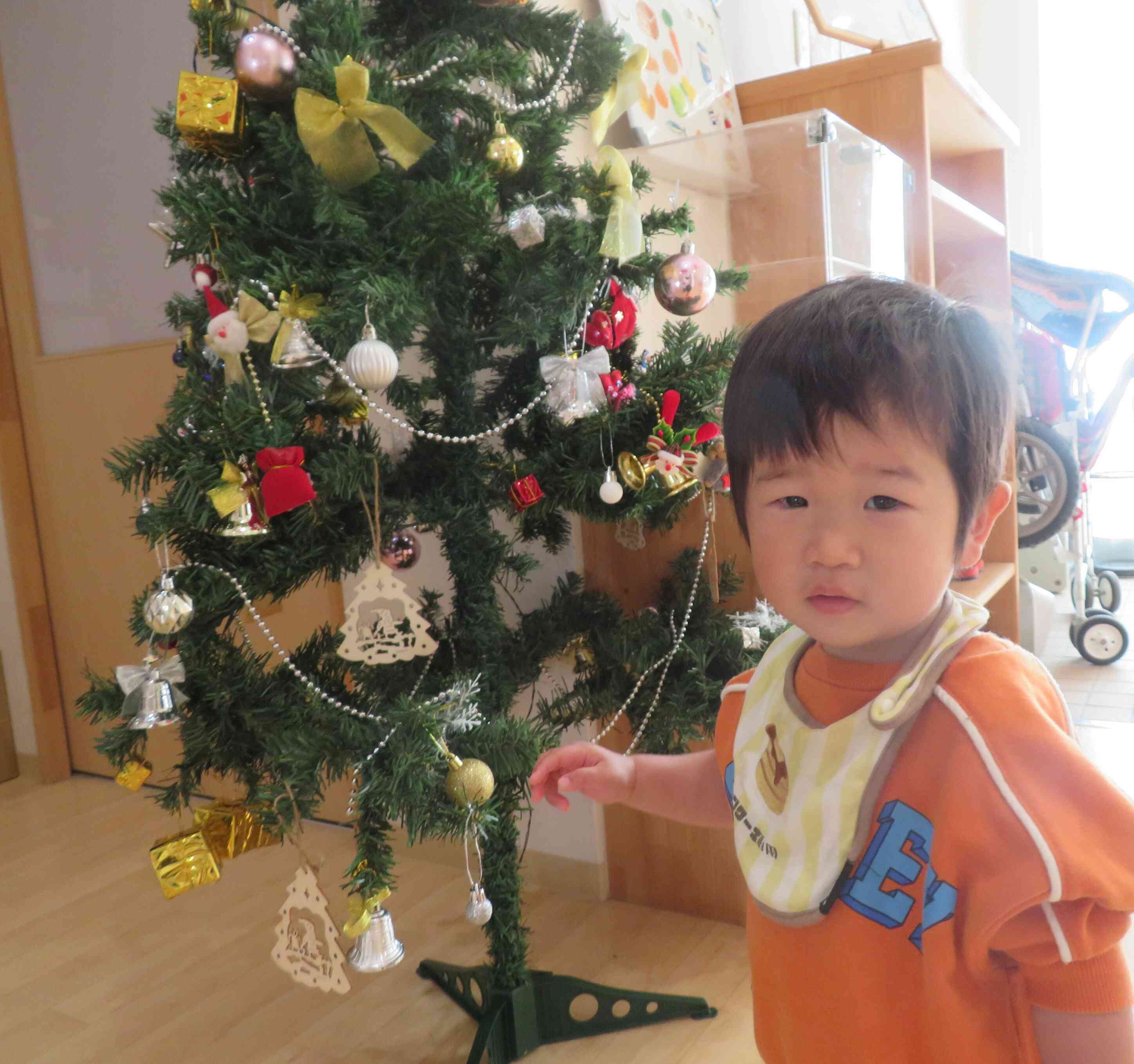 ツリーの前で(*^^)v