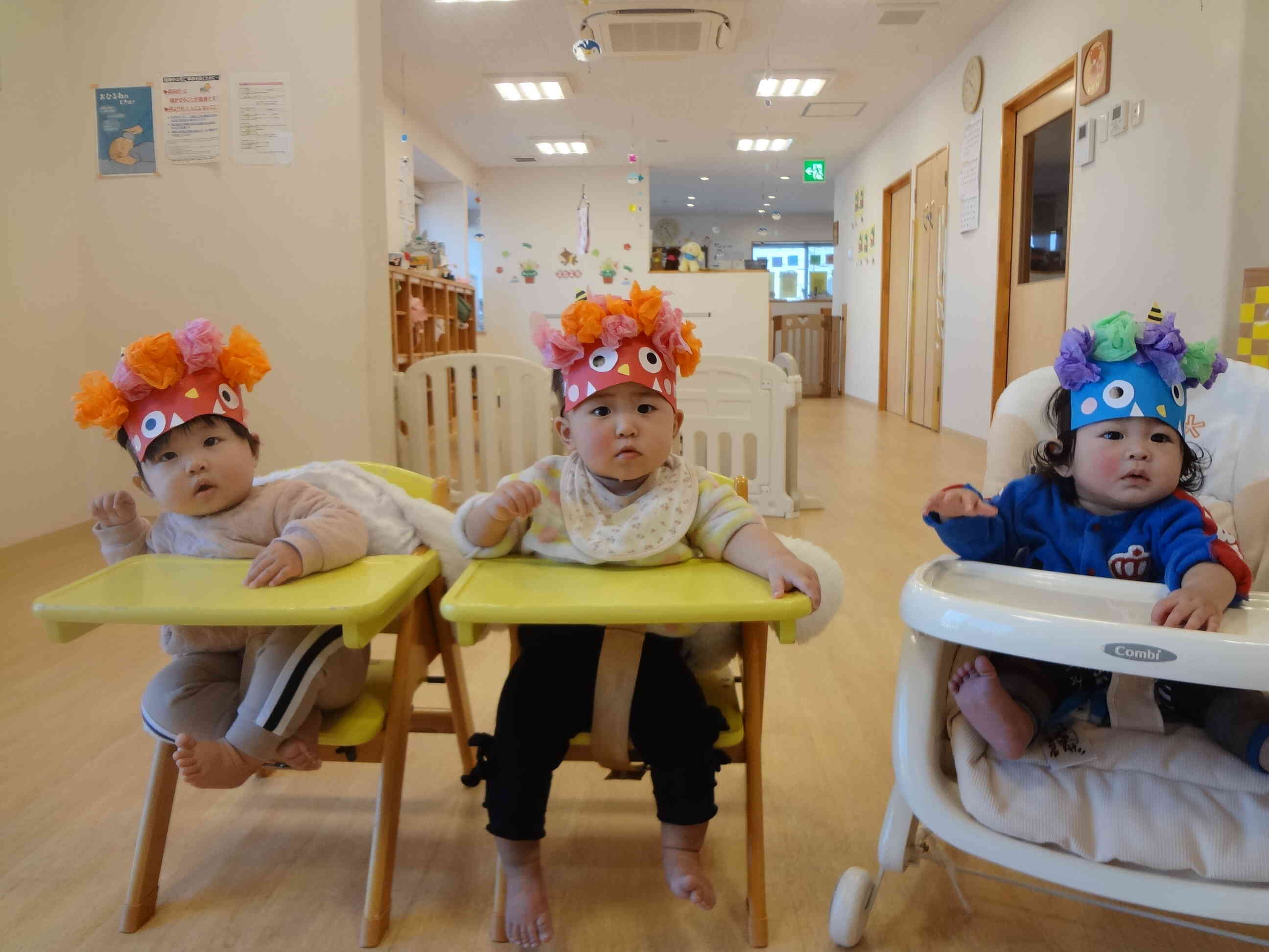 お面を被ってハイポーズ！【ひよこ組】