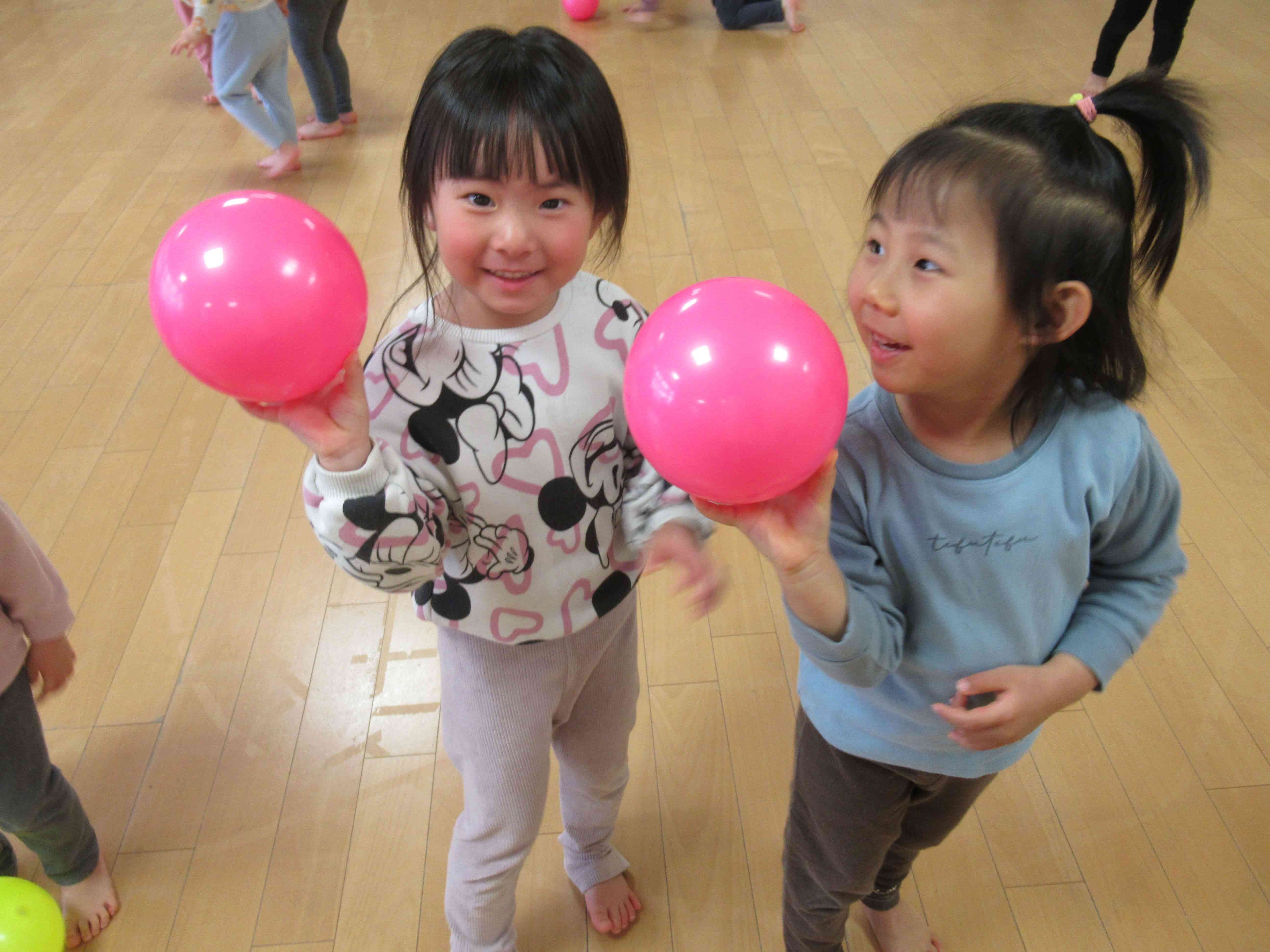 ピンクのボール、一緒だね♡