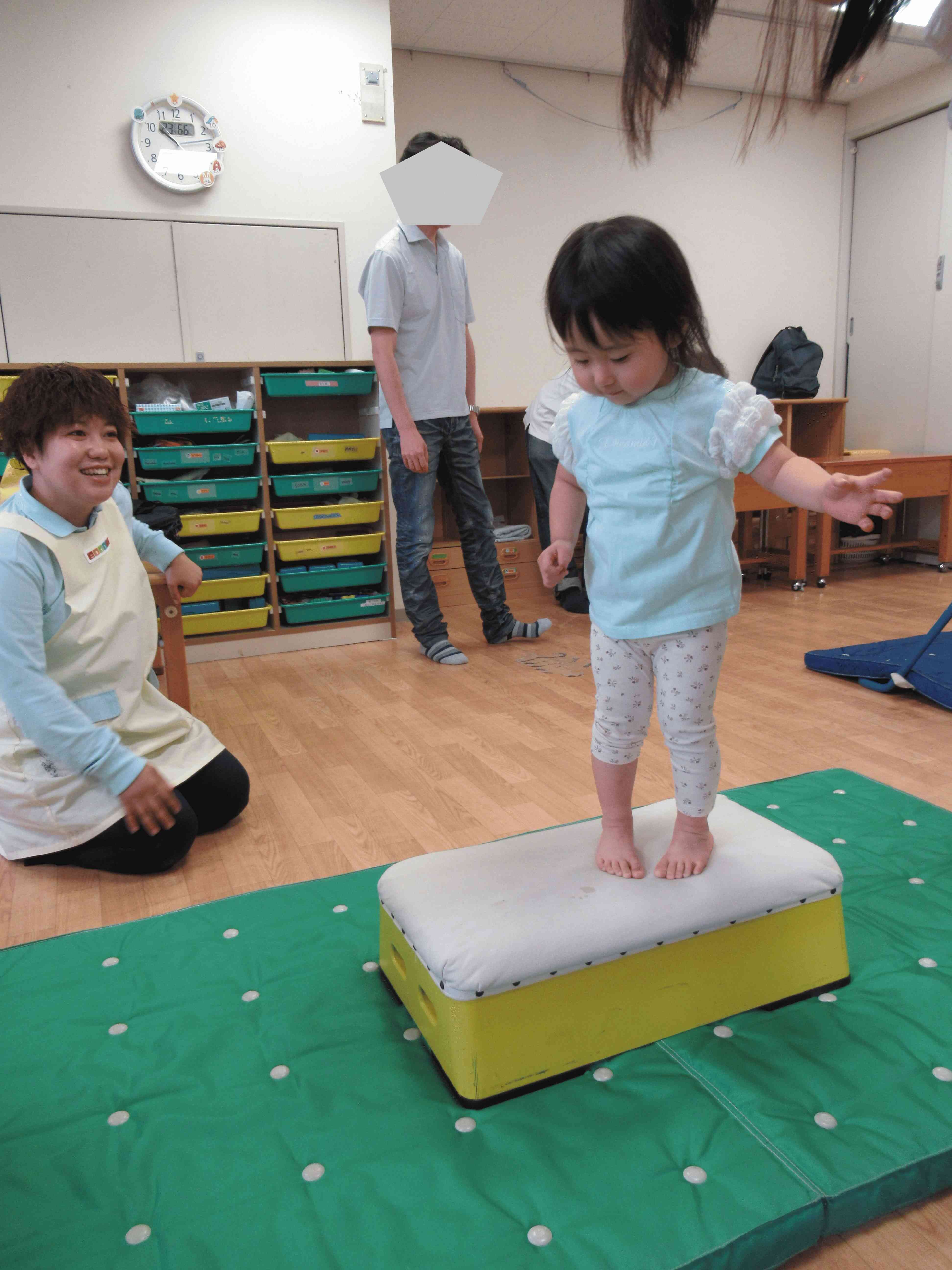 跳び箱上手にのれたね！