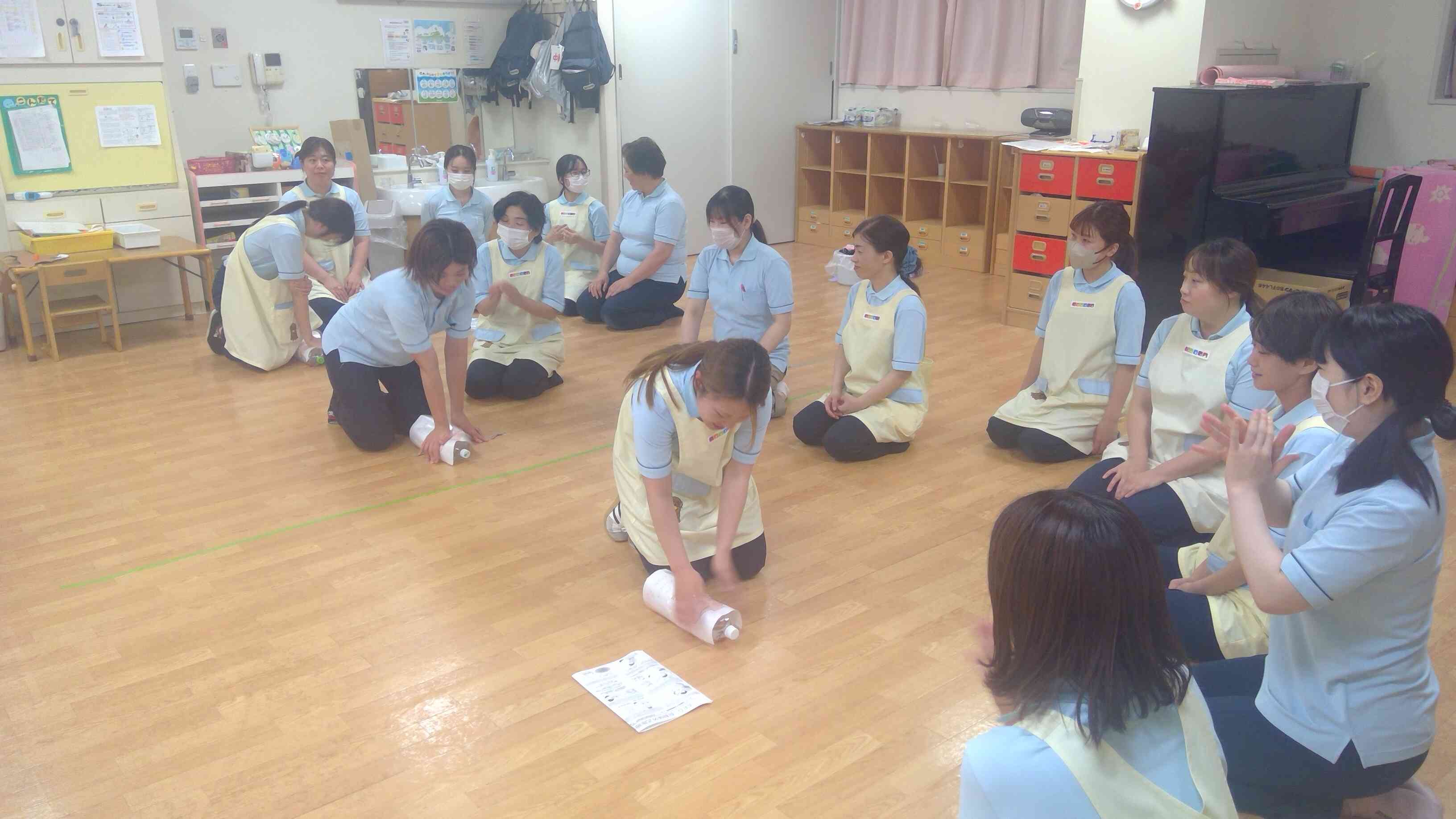 園内研修「救急救命研修・嘔吐処理研修」を行いました！