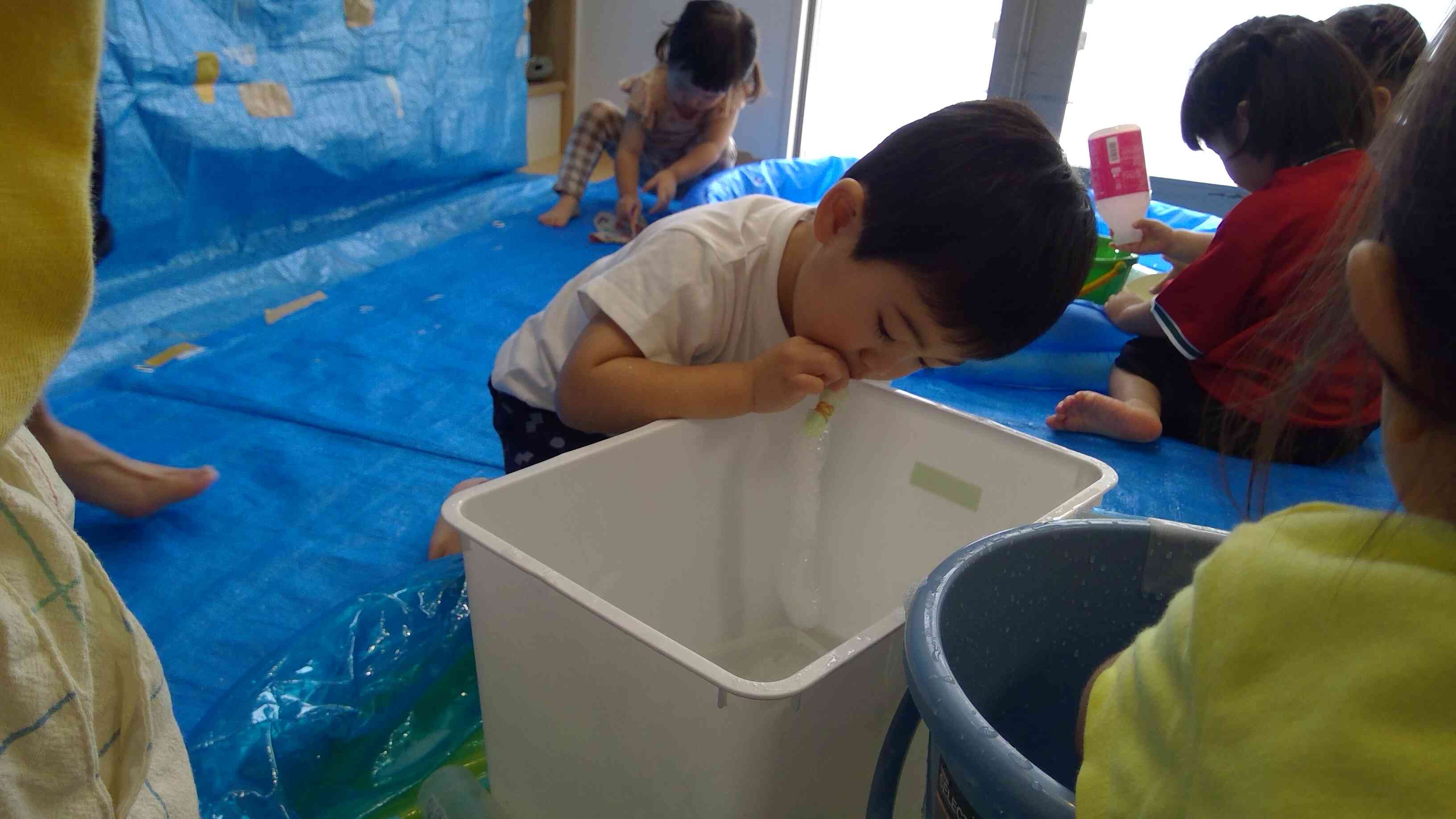 ヘビさんみたいな泡が出来たね