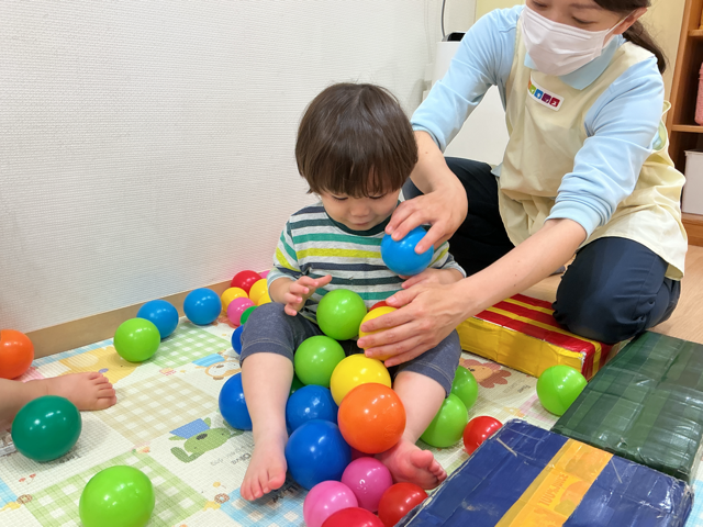 ボールを集めて・・・