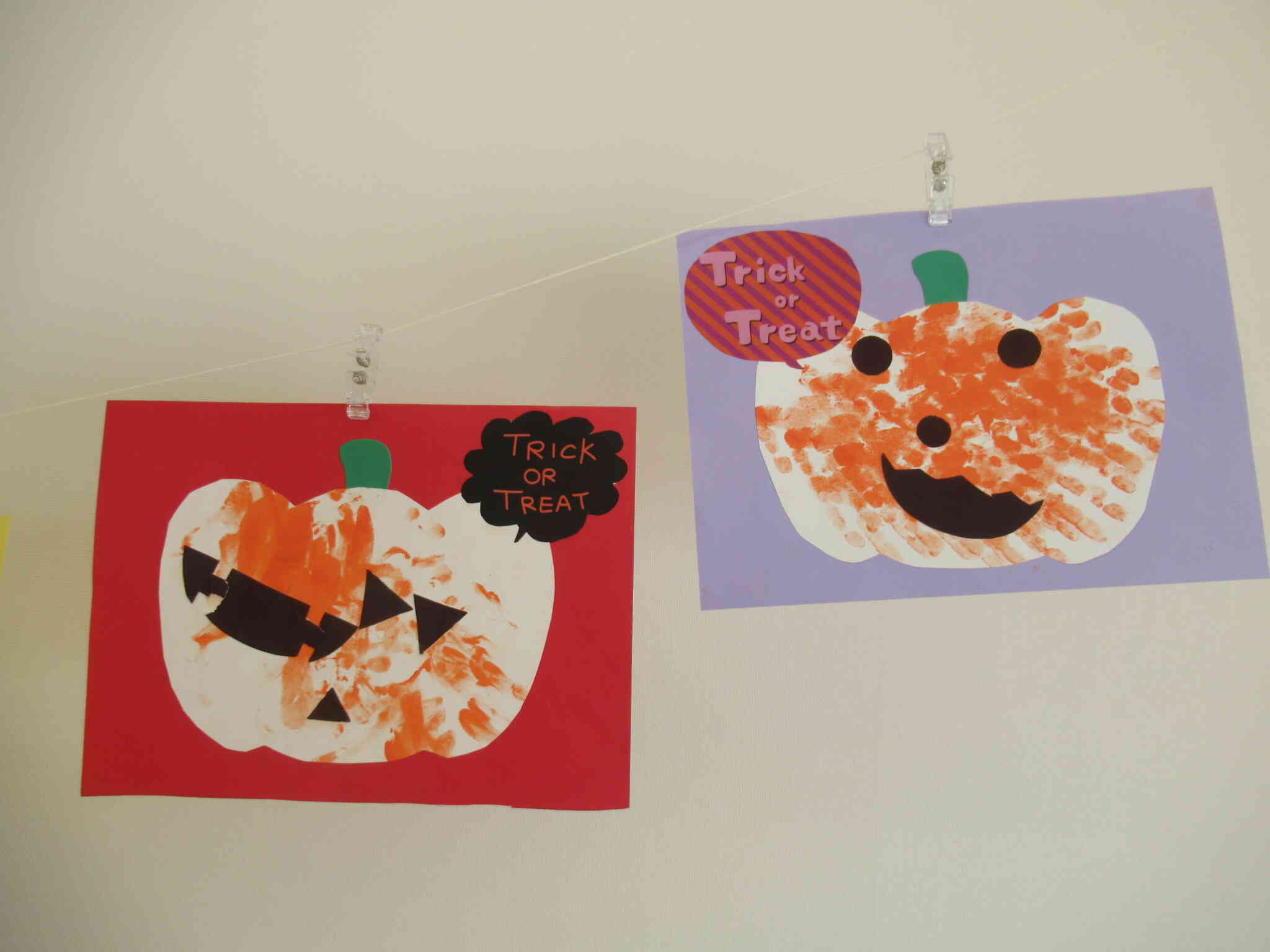 製作もハロウィンらしく『かぼちゃさん』を作ったよ。