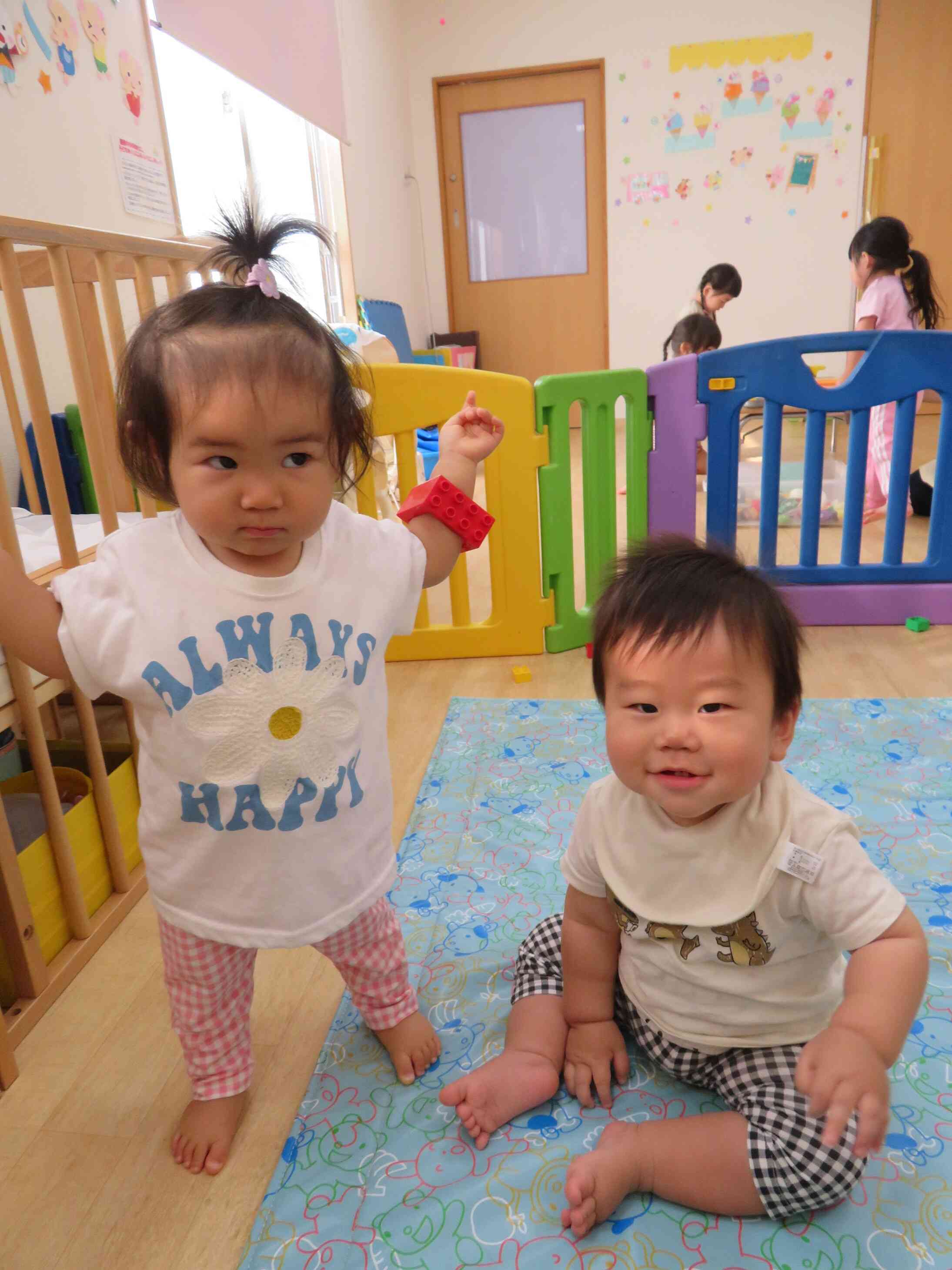 チーム★格子柄、今日はズボンがお揃いのお友だちがたくさんいたよ！
