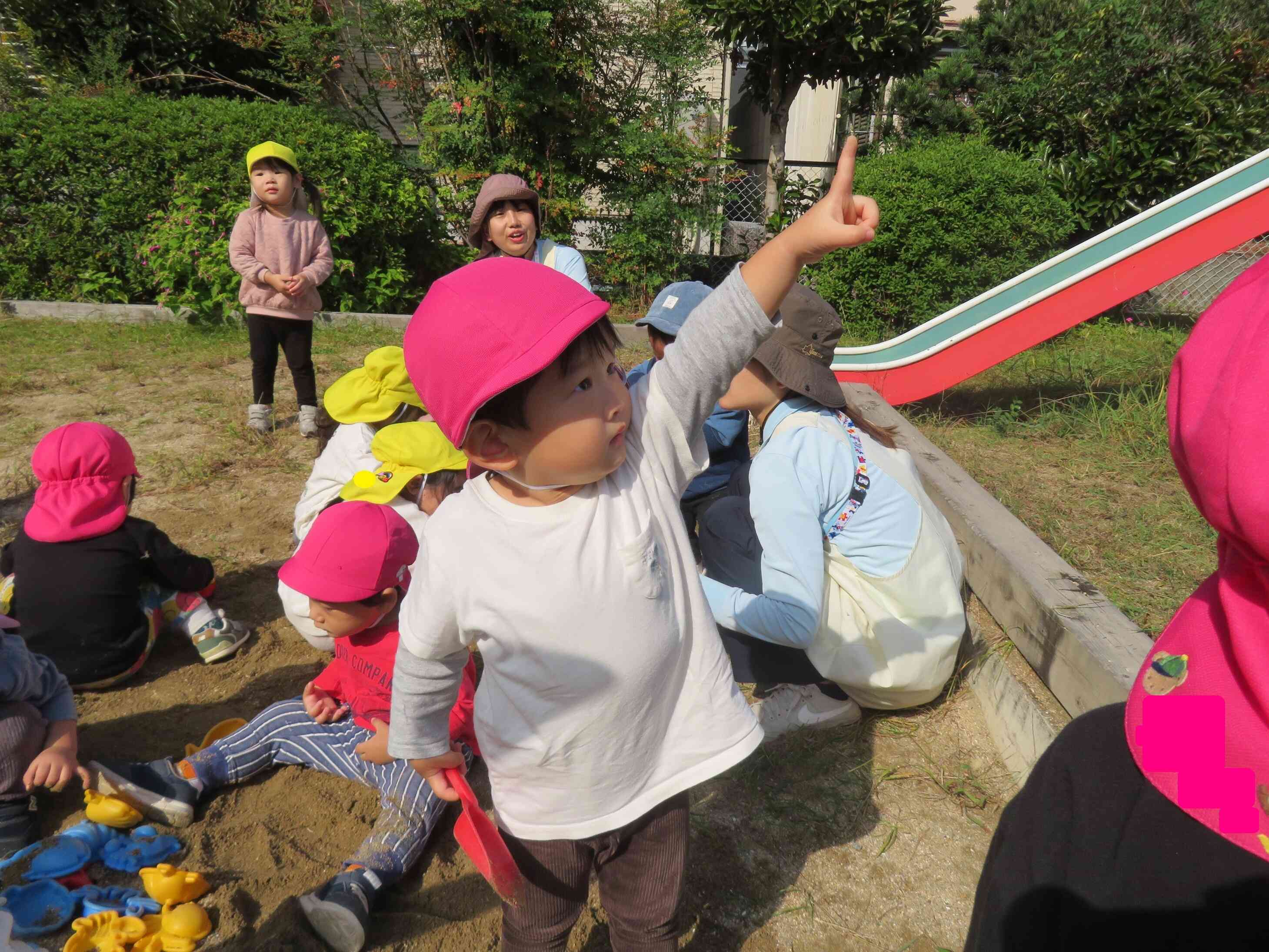 「あ！飛行機！」