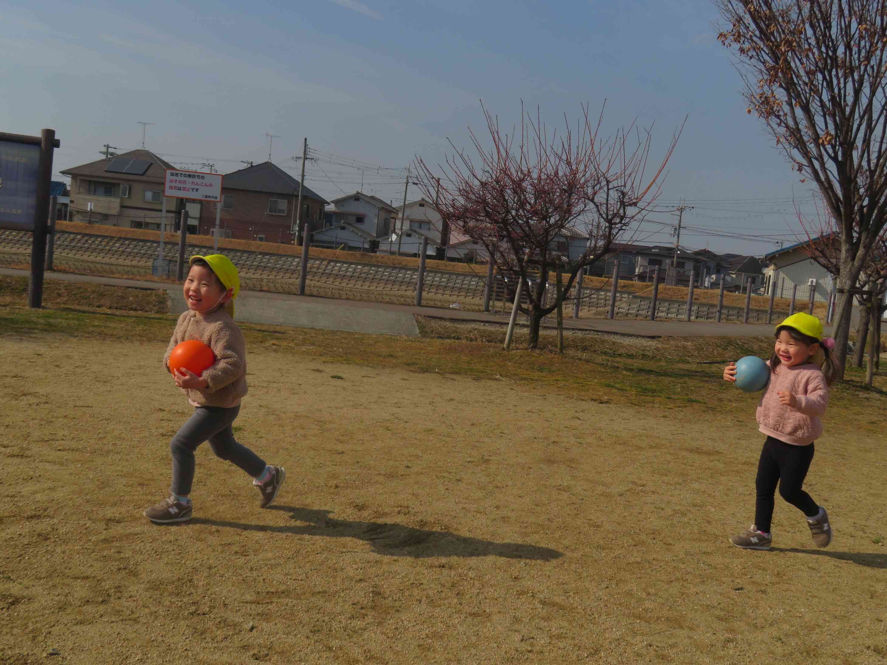 『先生を捕まえるよ～！』って超特急で走ってます。すごい！