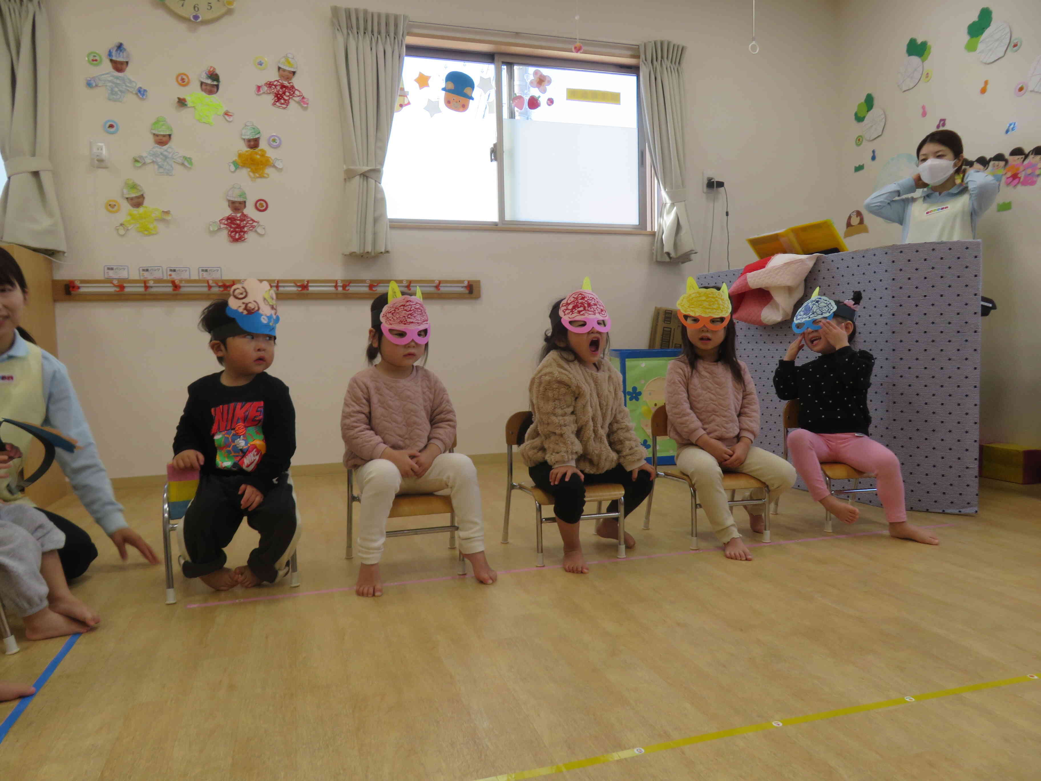 うさぎ組さんのお面、素敵でしょ？？♪