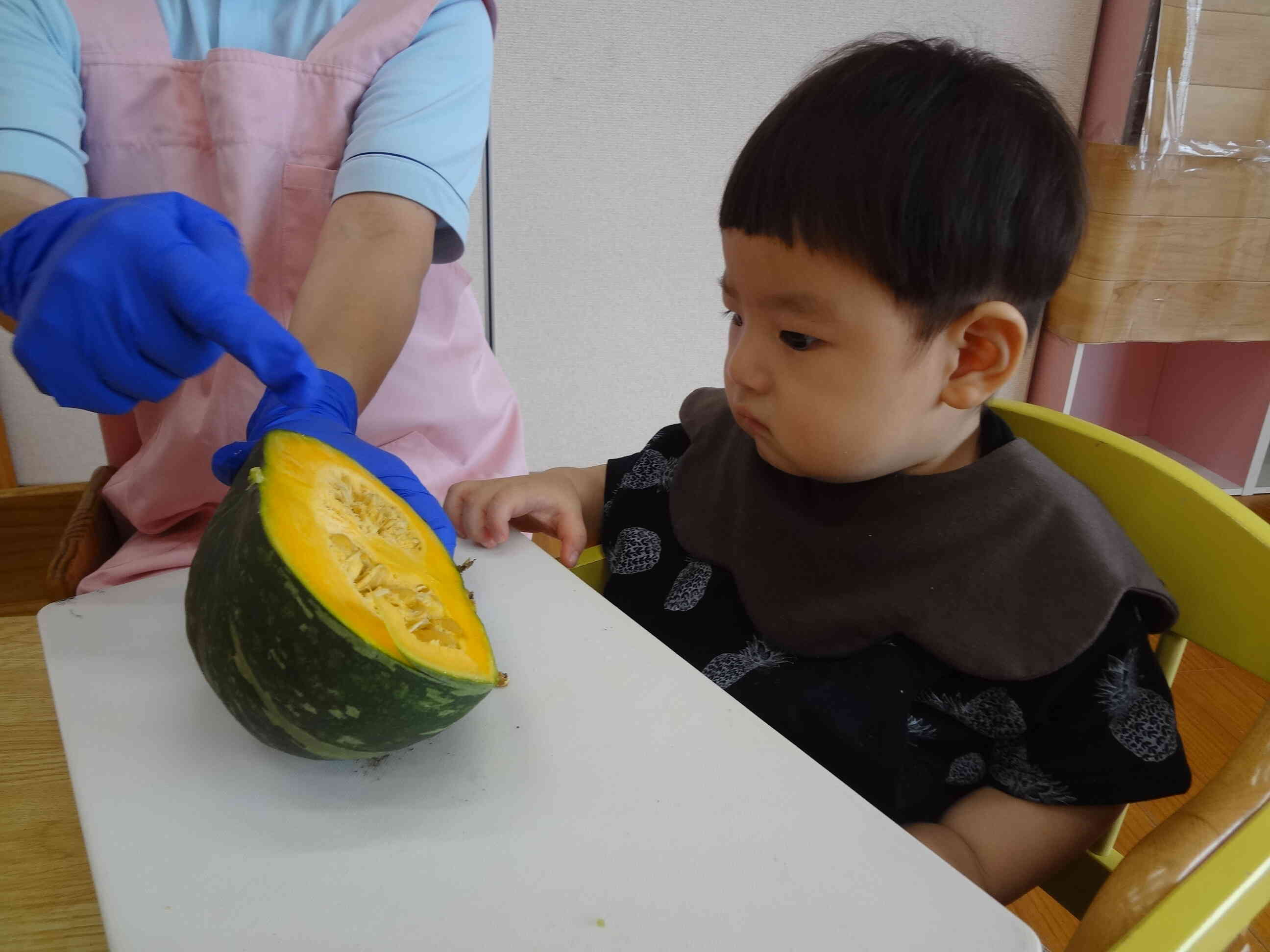このかぼちゃは少しずつですが、お土産に持ち帰りますね。お子様と一緒に味見してみてくださいね。