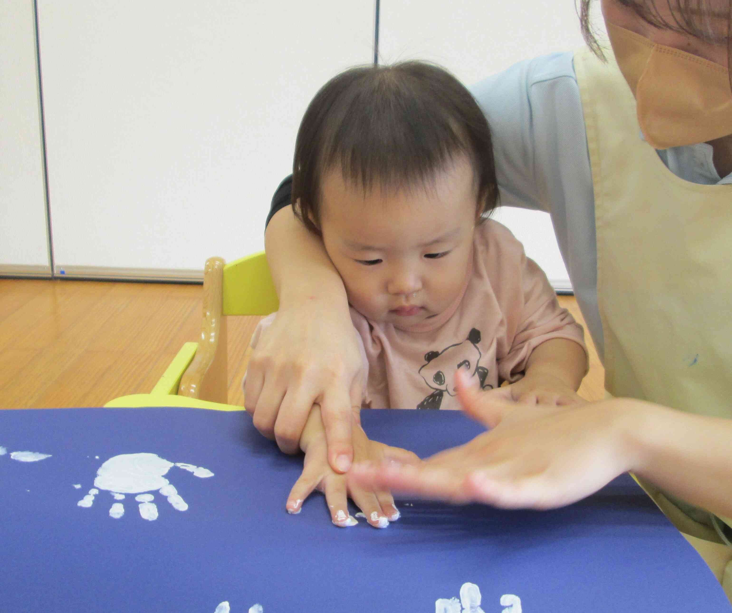 先生と一緒にぺたっ