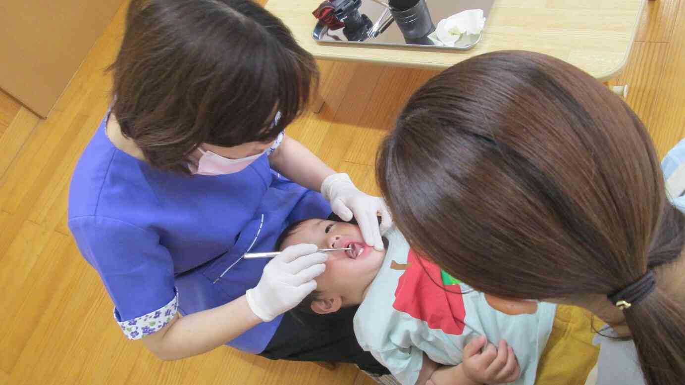 上手にお口が開けれたね！
