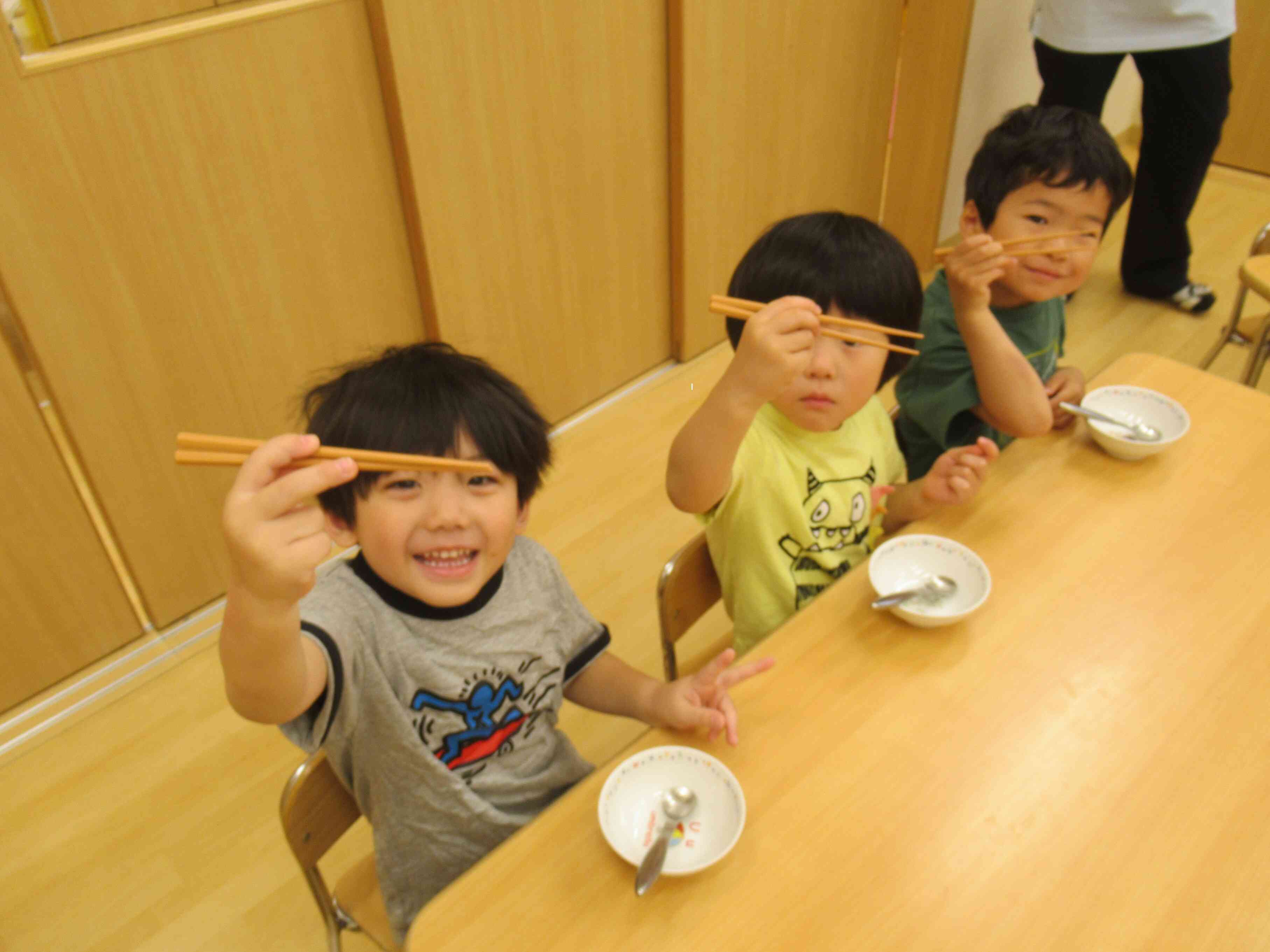 食育『食事マナーと箸の使い方』ぱんだ組（4歳児）