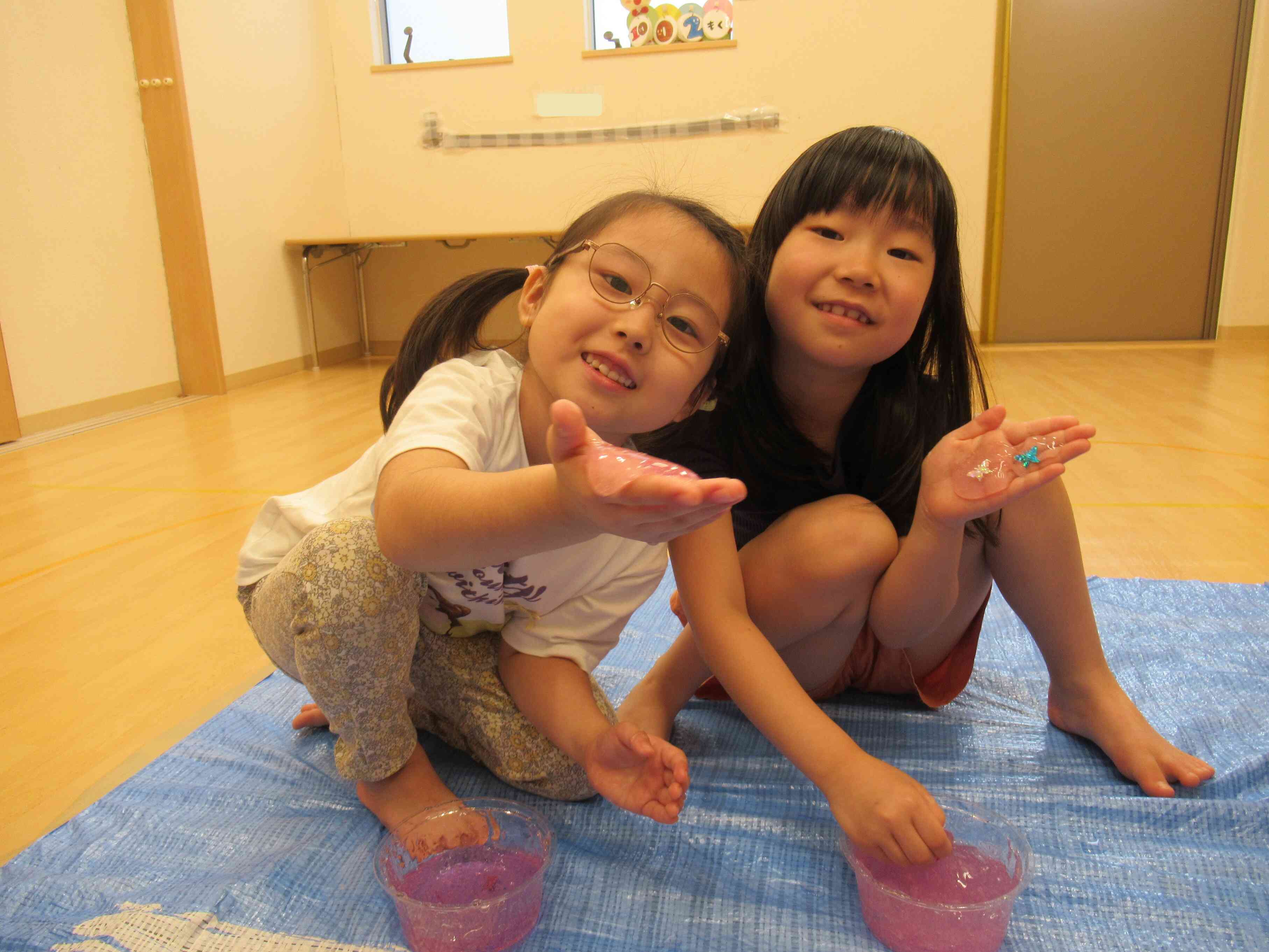 透明できれいなスライムの完成！