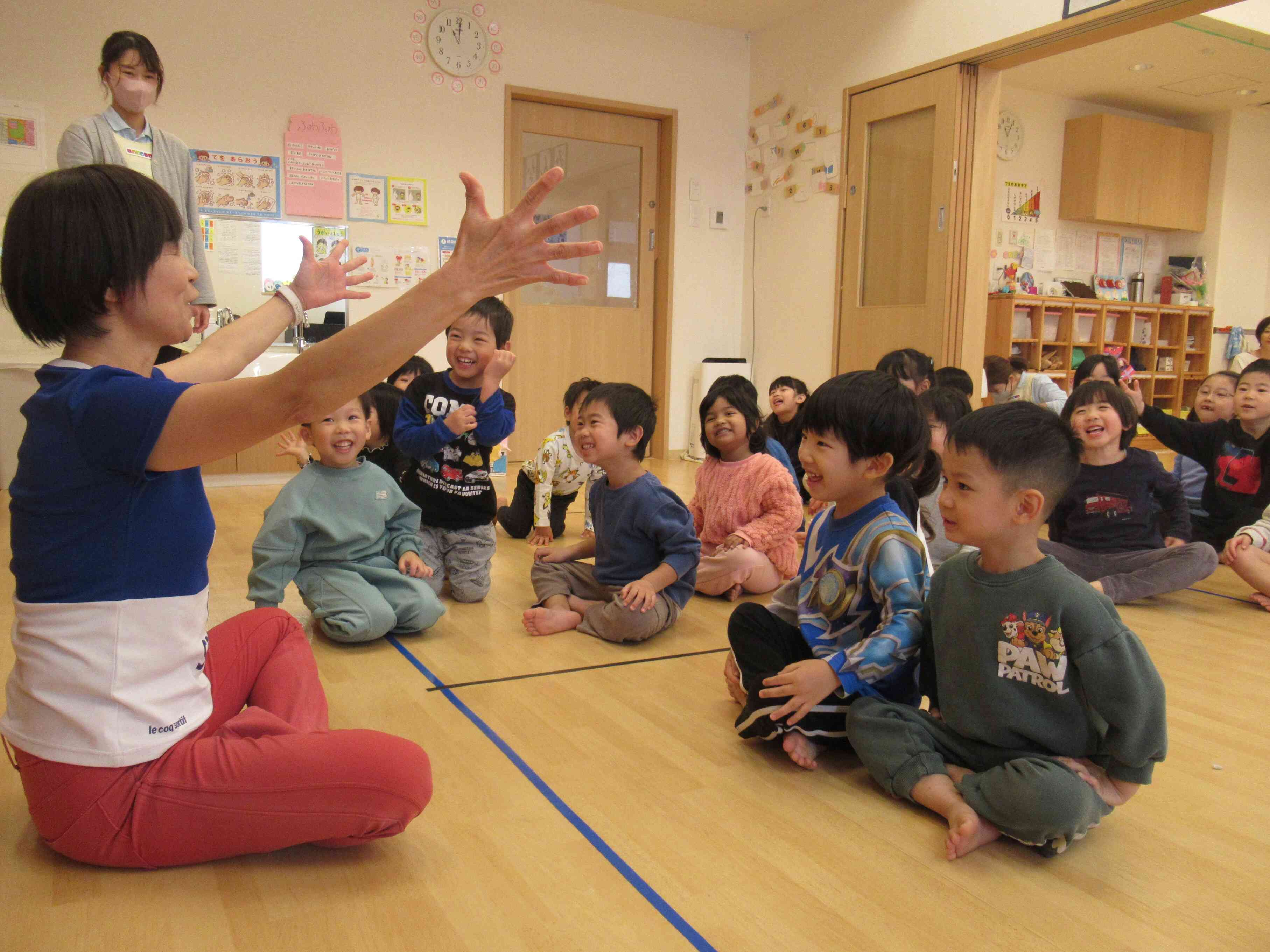 最初にストレッチをしたよ~