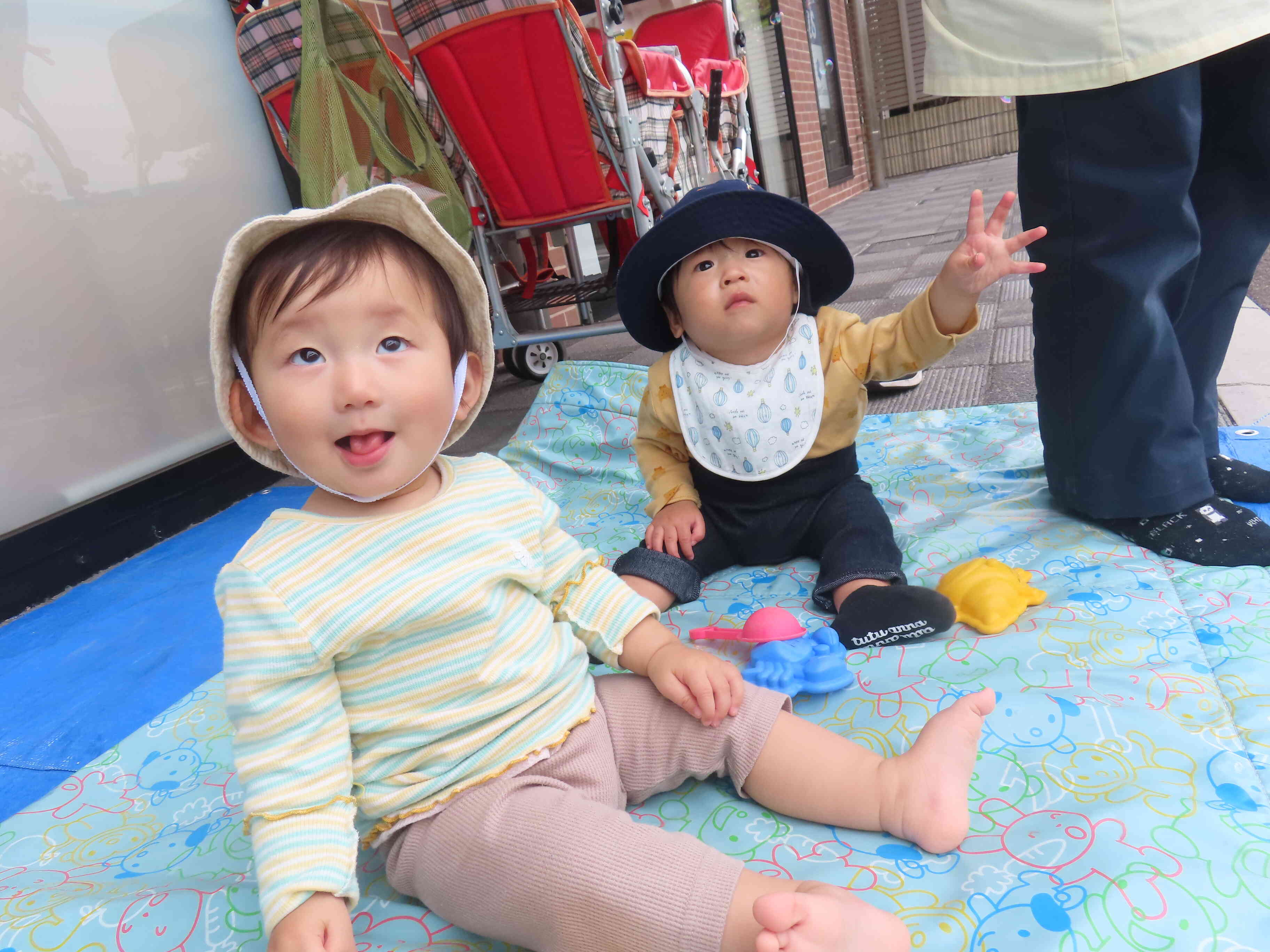 お外でシャボン玉を見たよ！