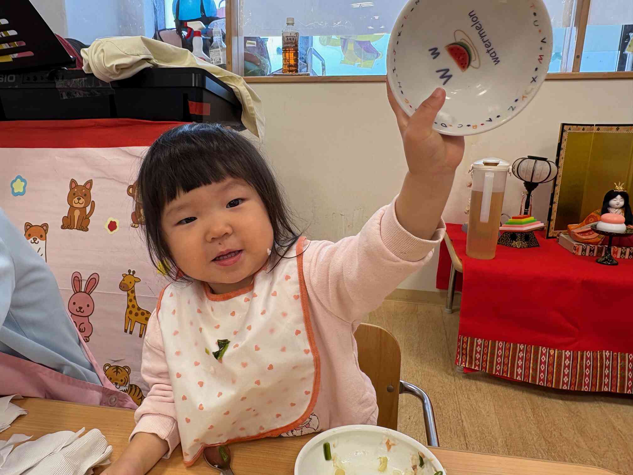 ピカピカになったお皿を見せてくれました✨