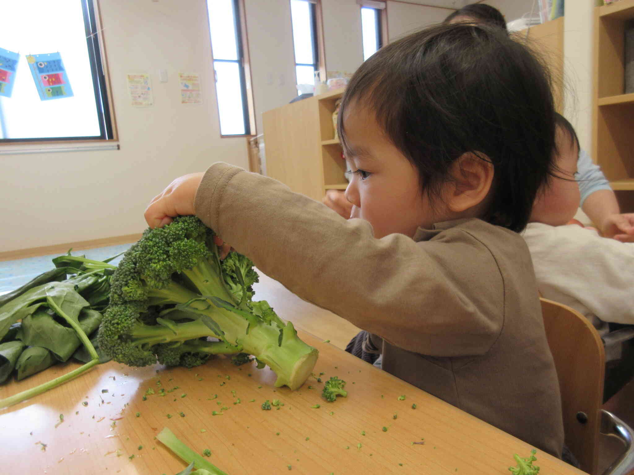 4月　食育活動　「野菜を触ってみよう」