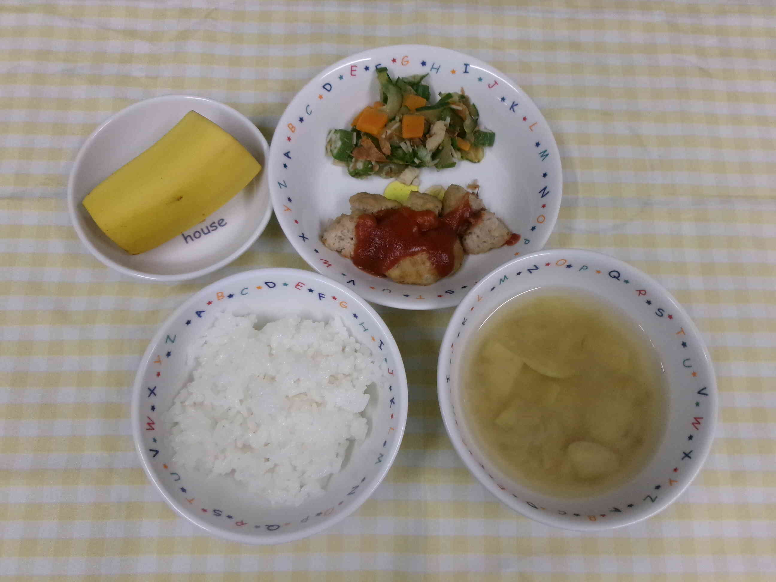 ６月４日(木)給食　オクラの土佐和え