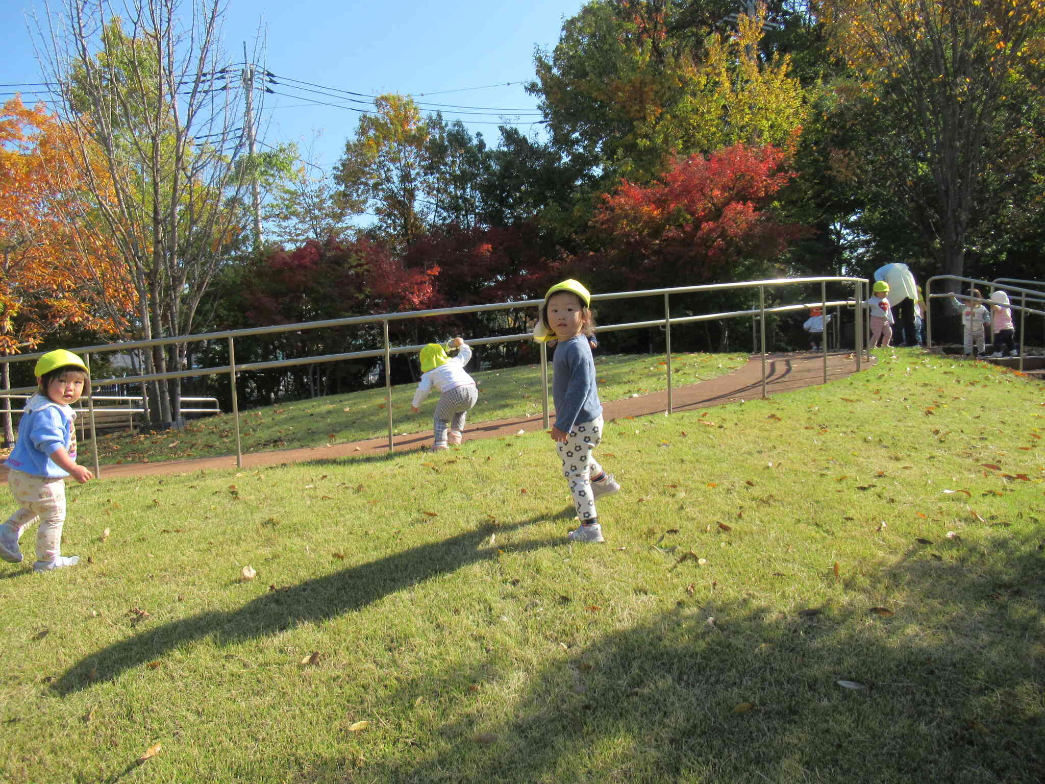 外遊びの様子（あひる組1歳児）