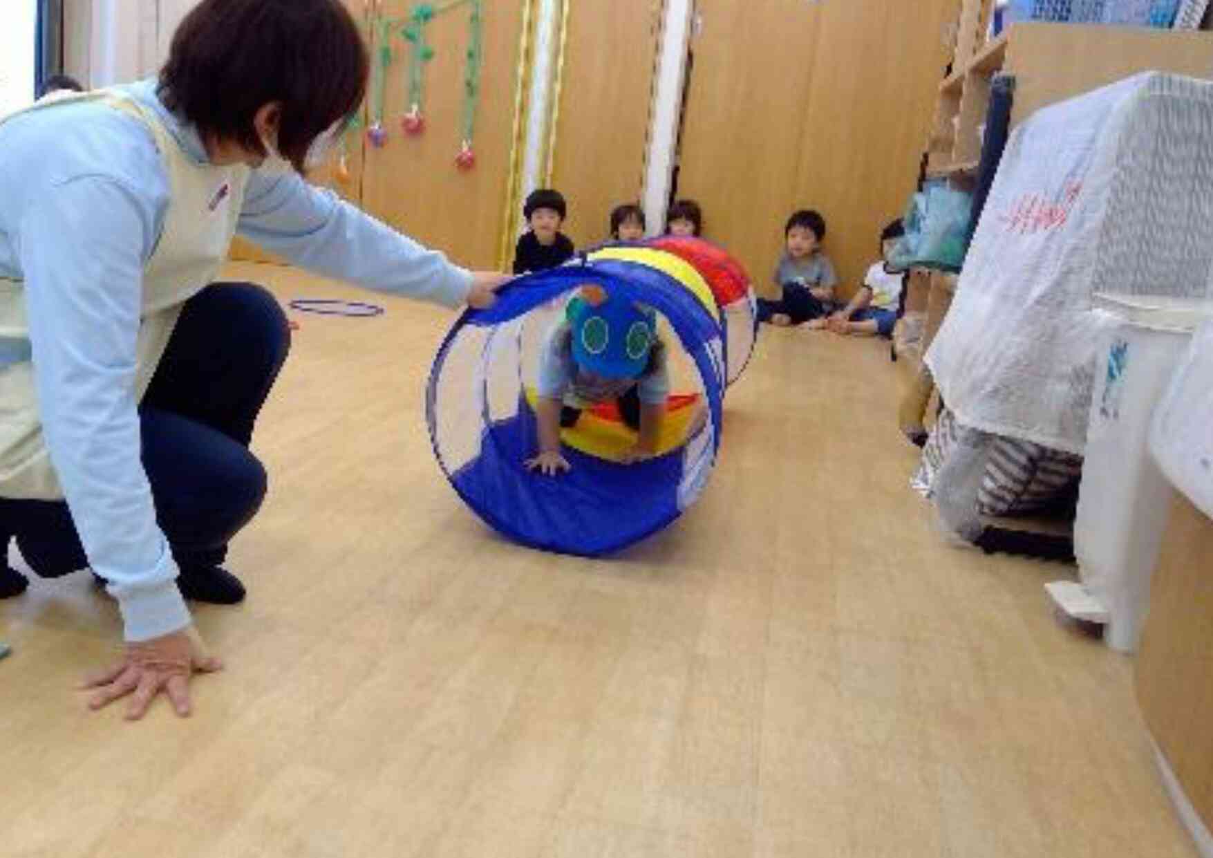 うさぎ組は色んな障がい物に挑戦！