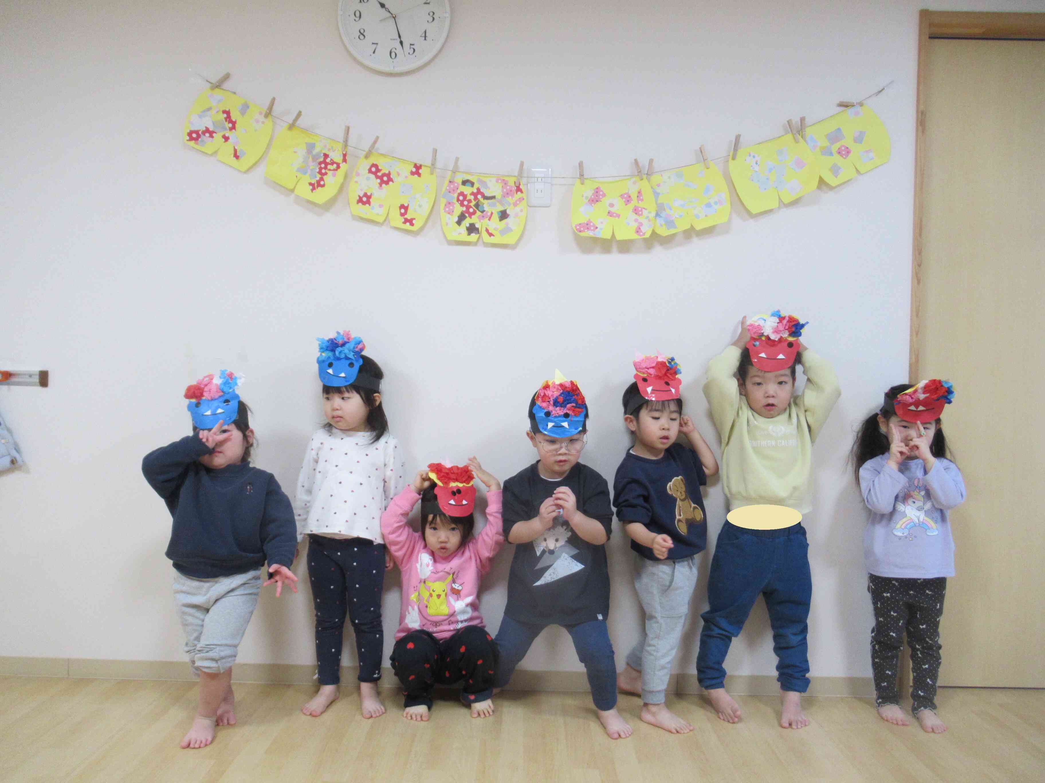 節分製作では、鬼のパンツも作りました。