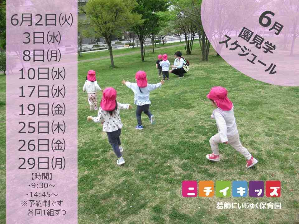 6月園見学スケジュールです.