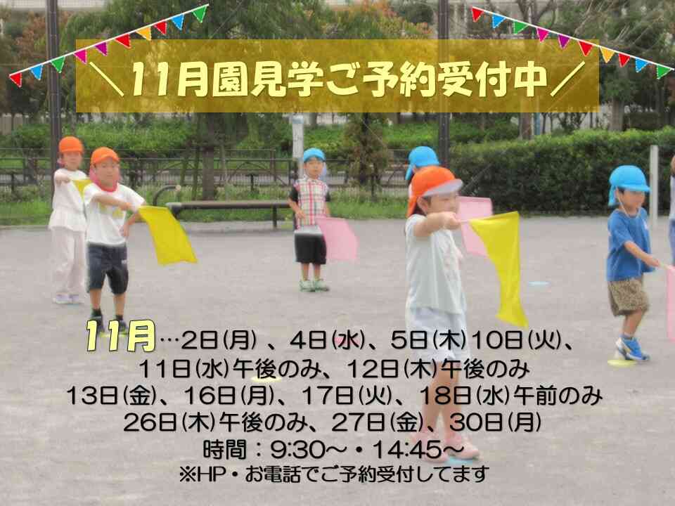 【NEW】11月園見学予約受付中です