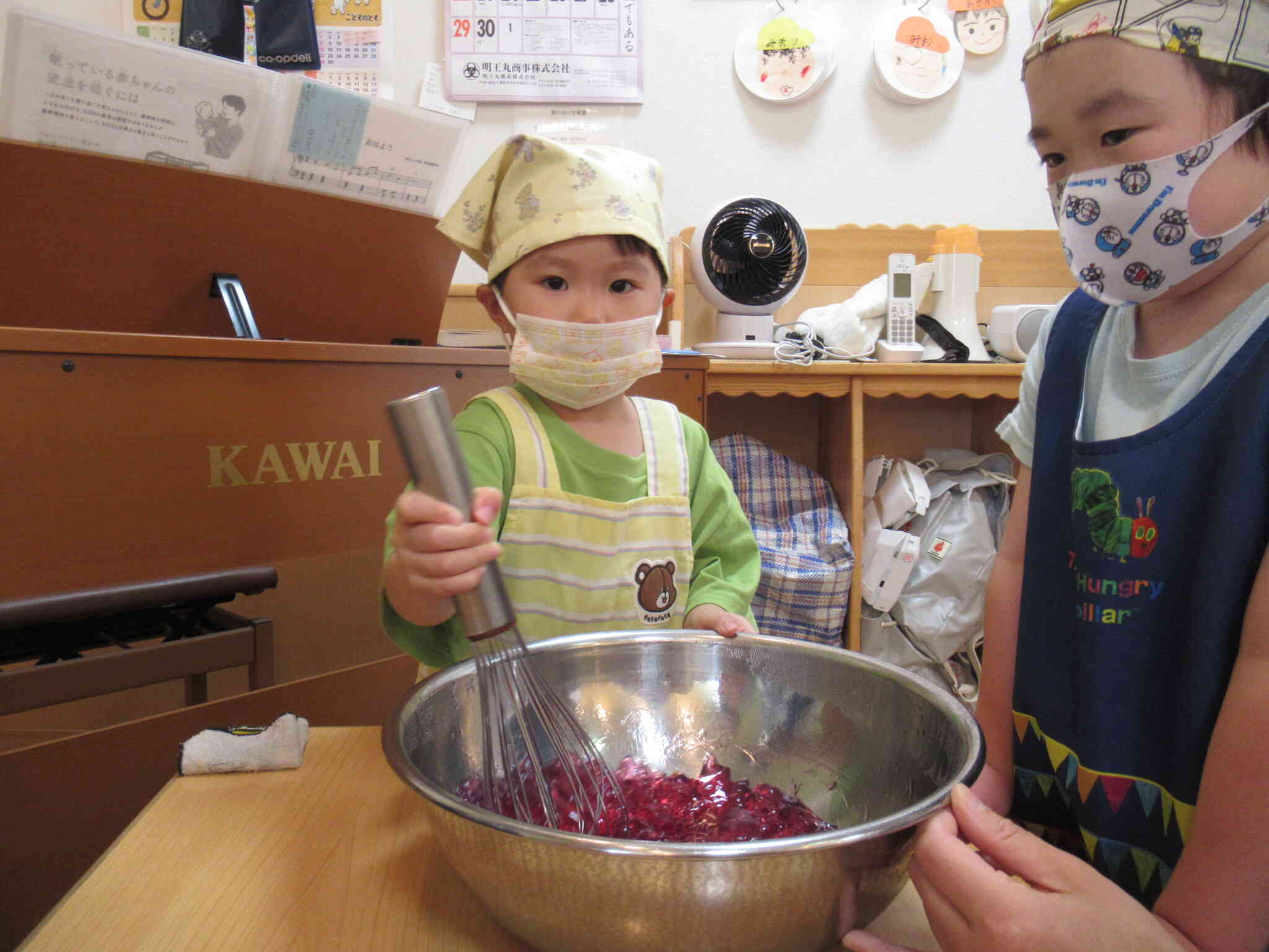 あじさいゼリーを作ったよ！さくら組（３.４.５歳児）