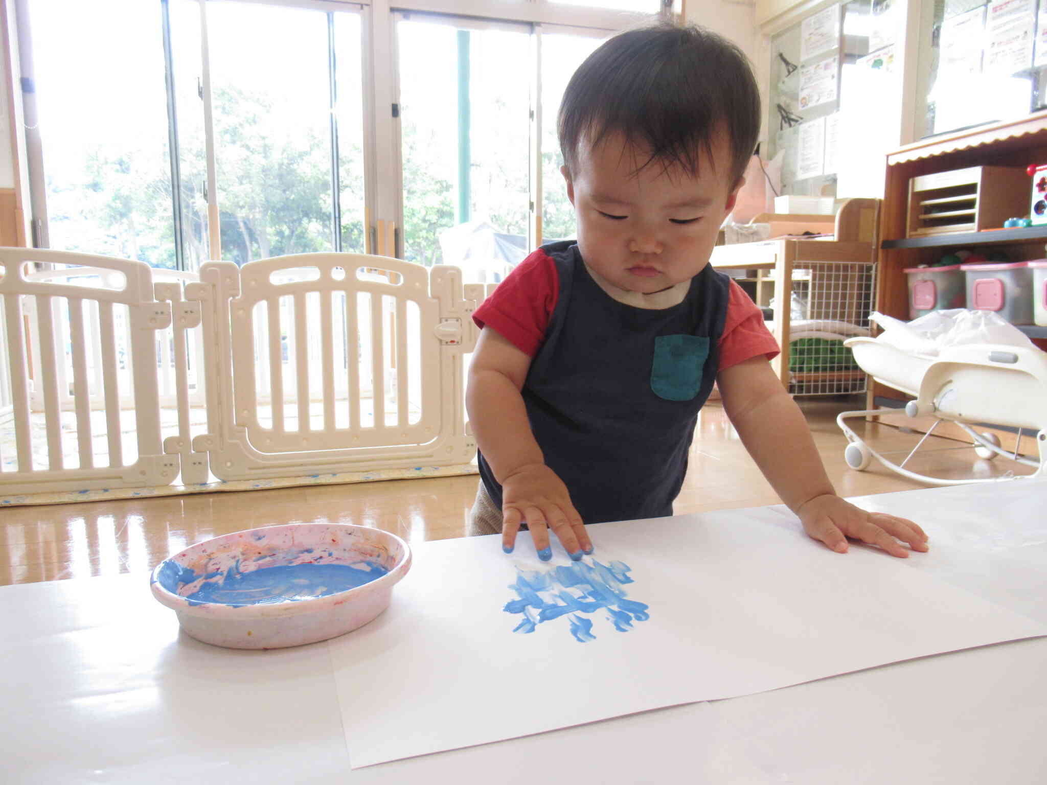 ボディーペイント　すみれ組(0歳児)