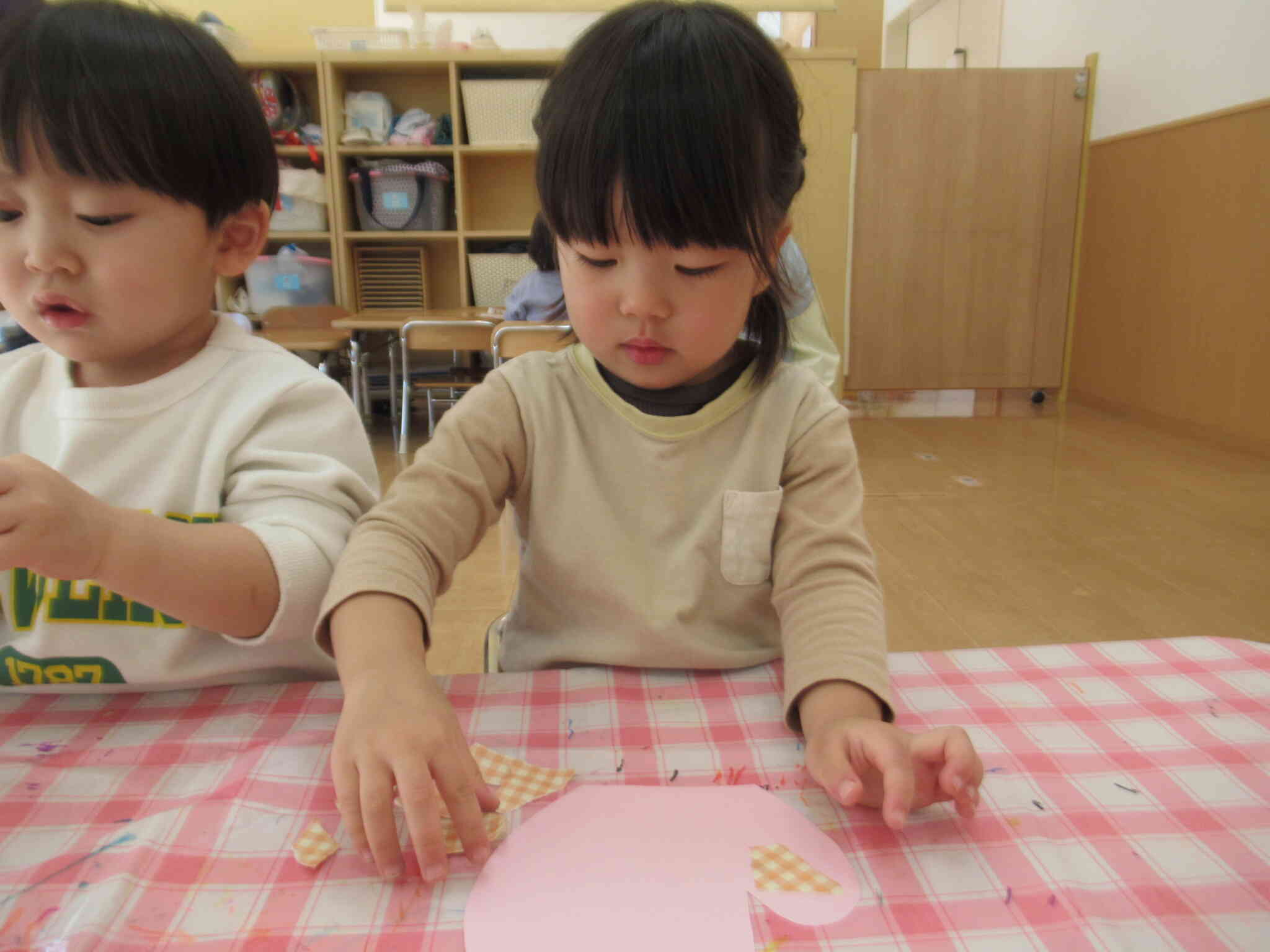 上手に貼れたね！