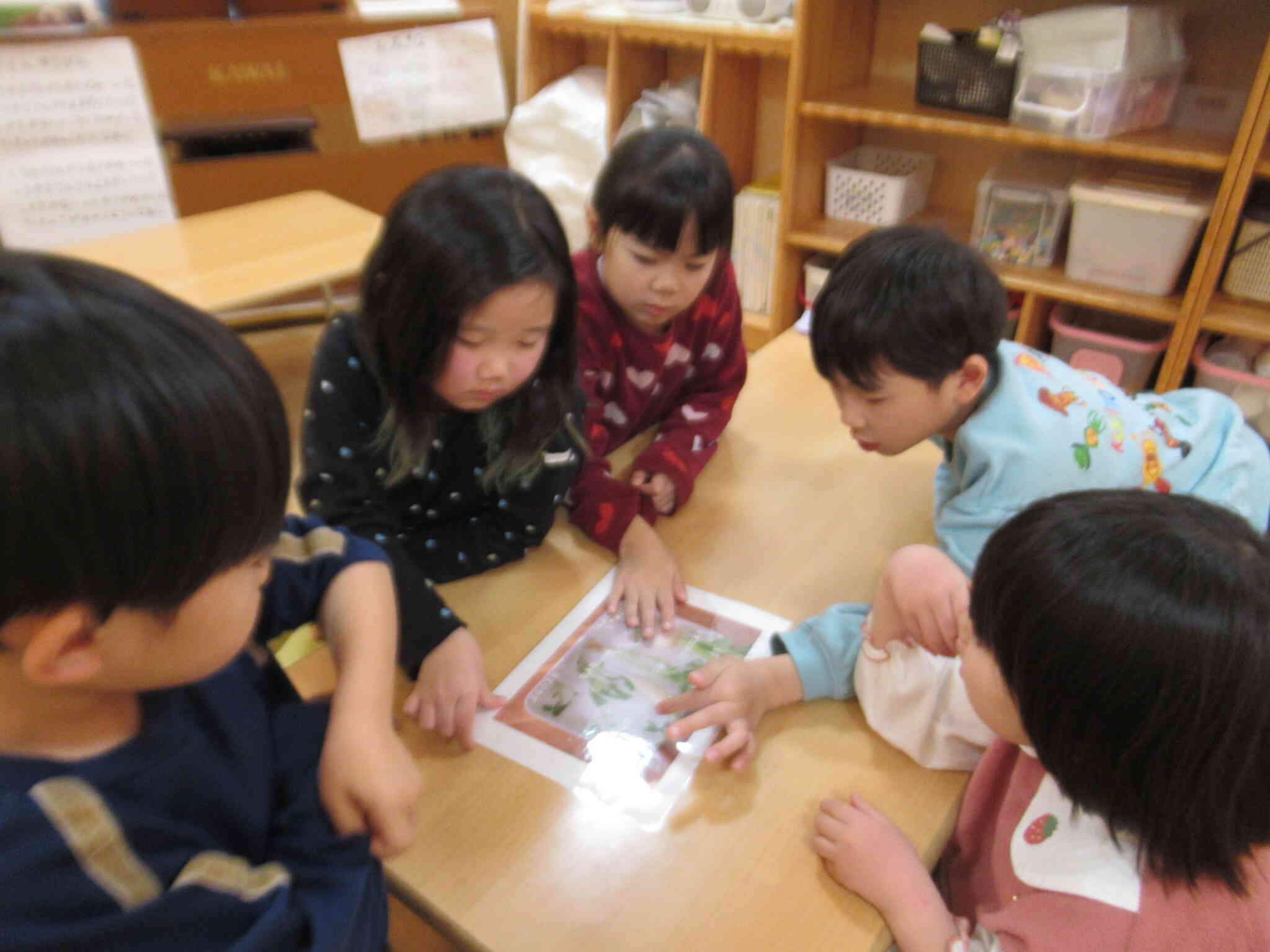 七草についてみんなでお勉強をしました。さくら組（3,4,5歳児）