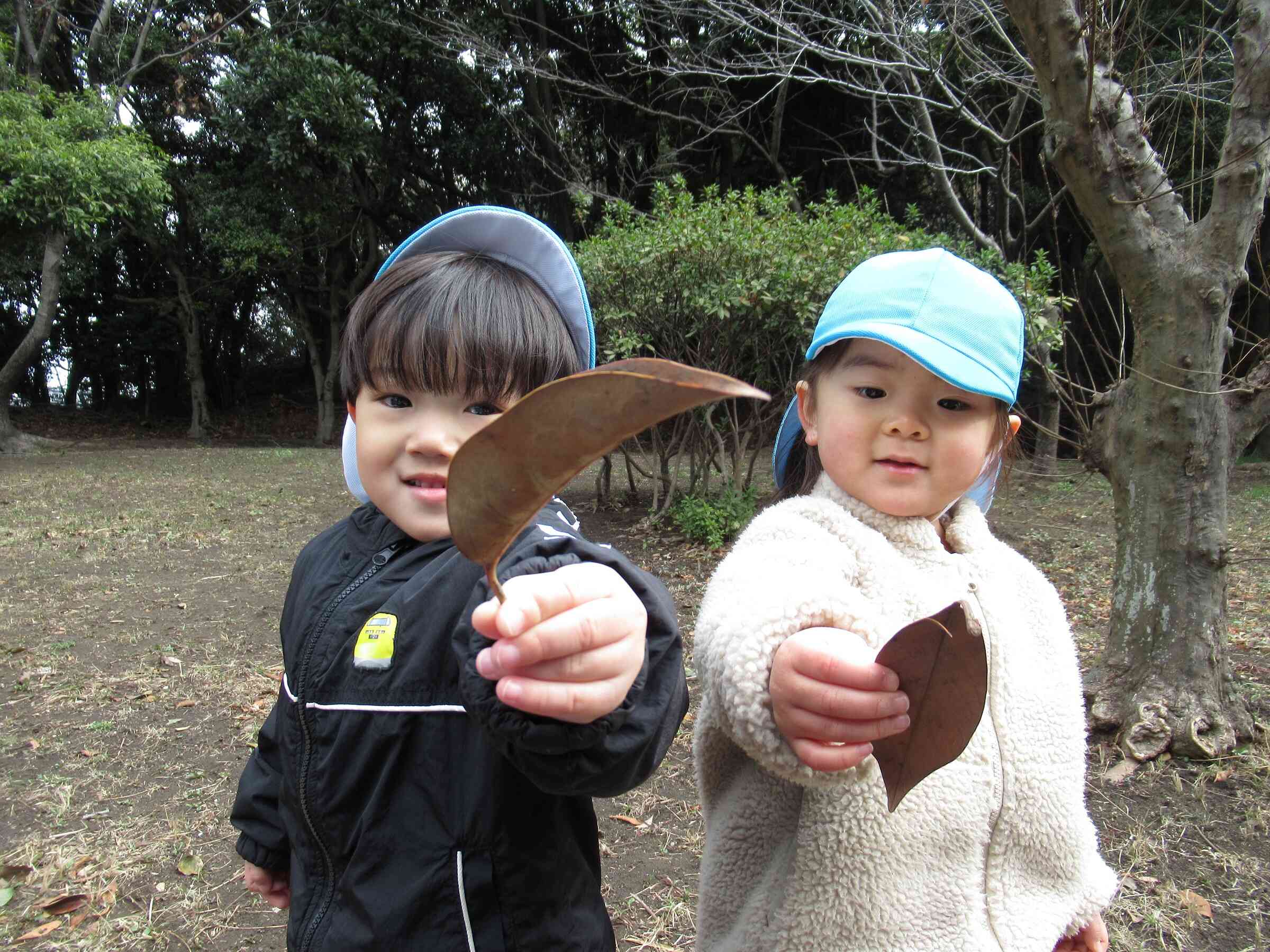 お気に入りの葉っぱを見せてくれました♪