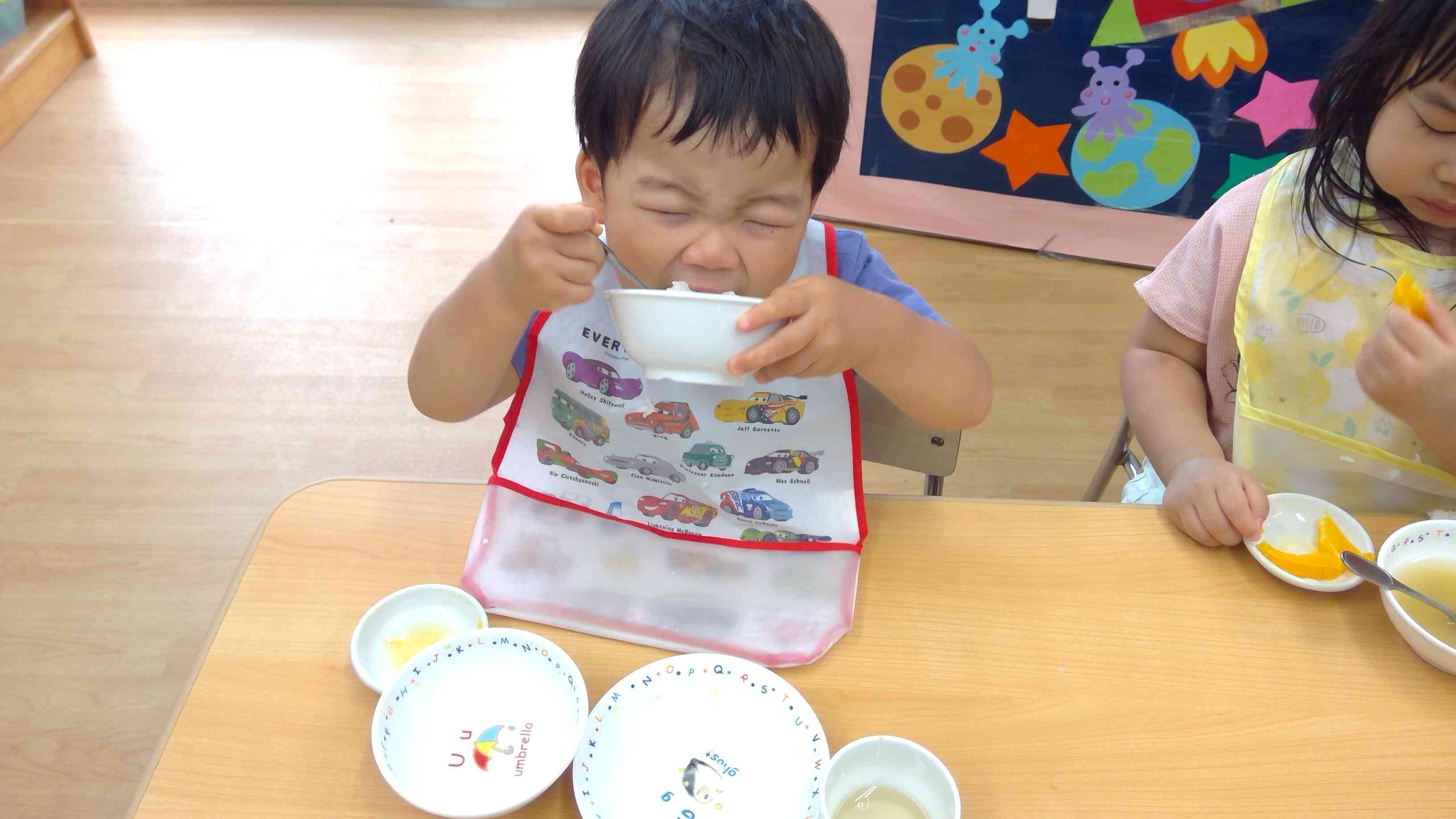 モリモリ食べて大きくなってね