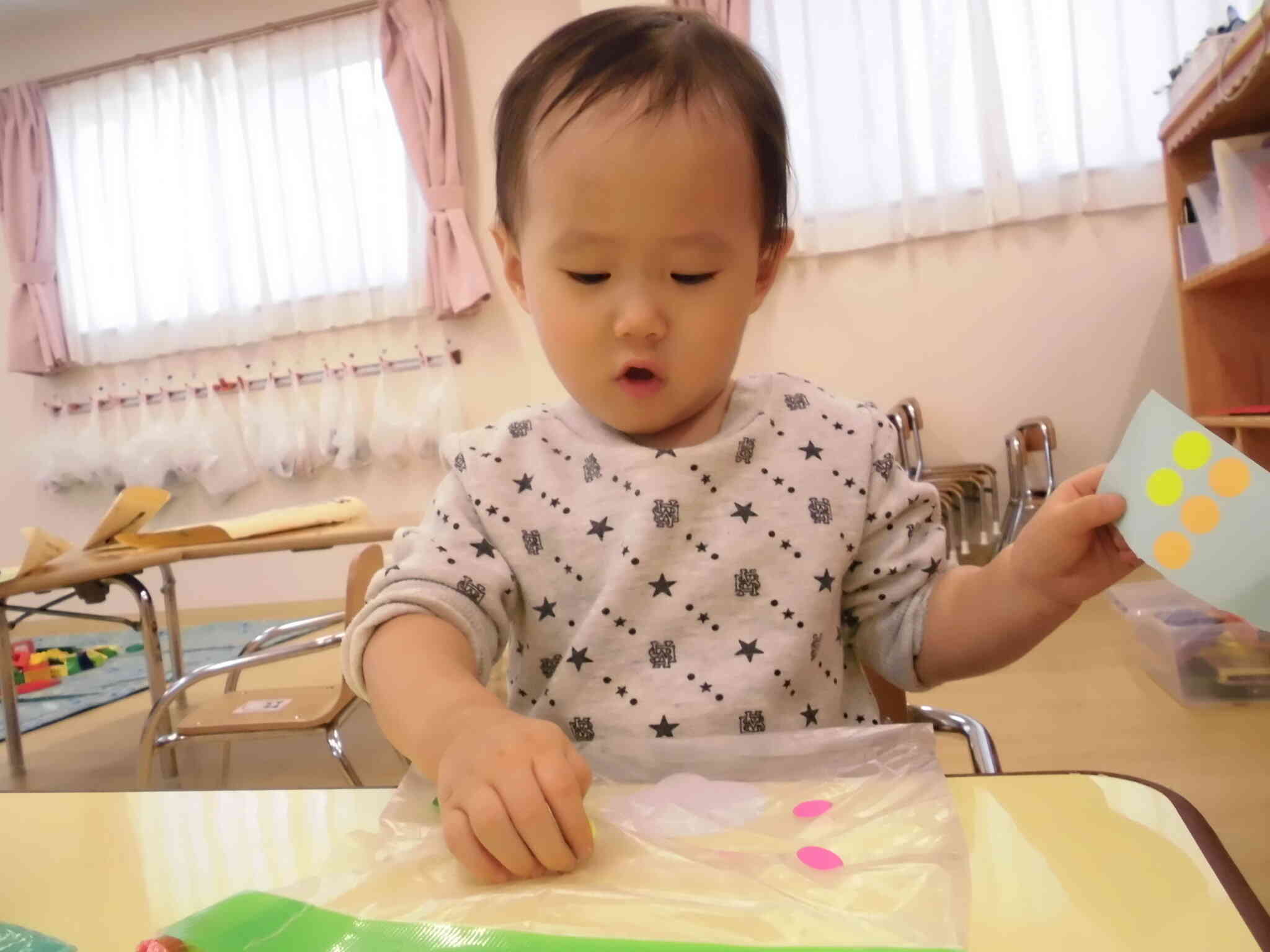 集中して口がとんがっちゃう！