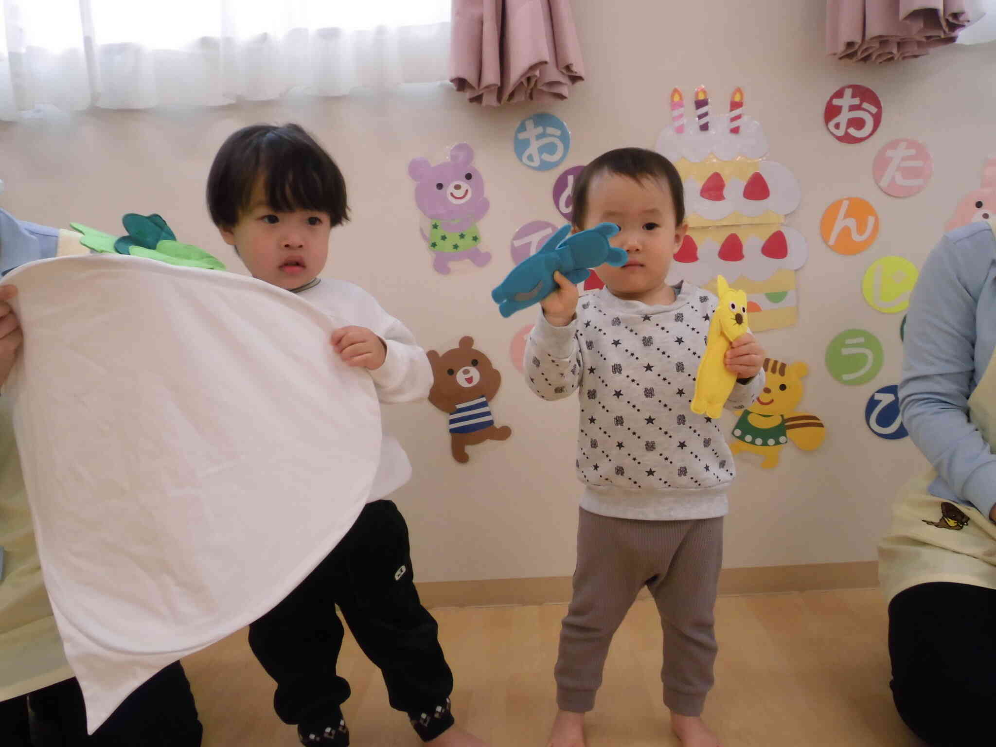 先生からの出し物、大きなカブ！面白かったよ