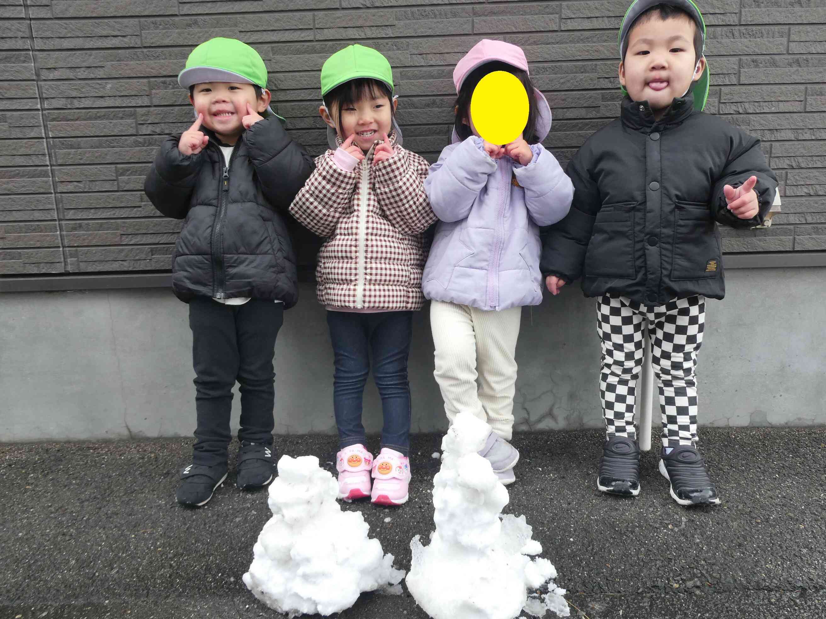 雪だるまと一緒に☆