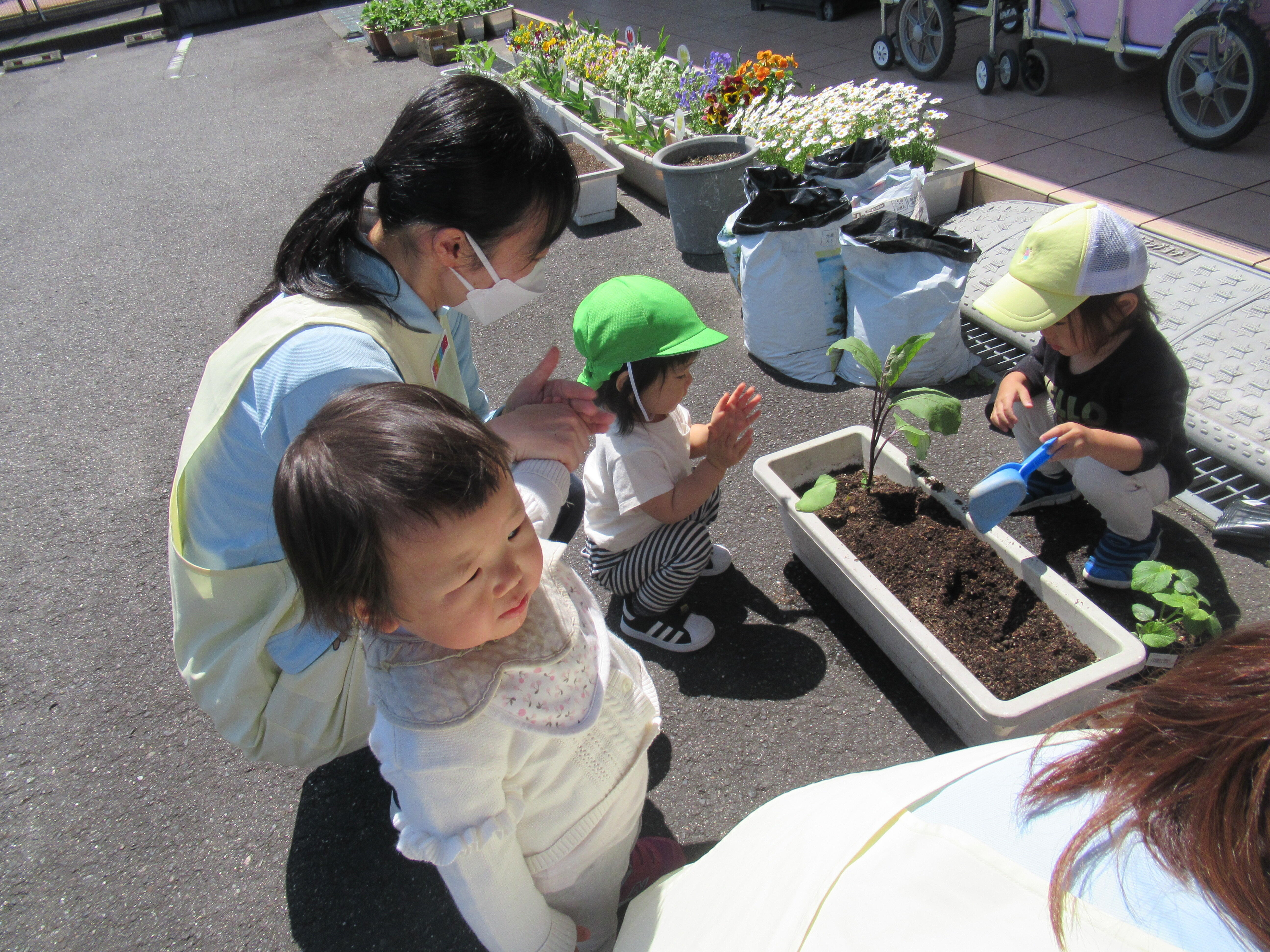 １歳児クラスあひる組さんもお兄ちゃんたちを応援してくれていましたよ！