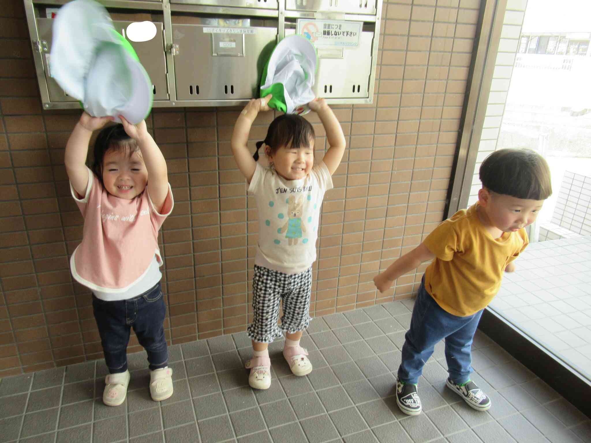 保育園に到着！ただいまー！！