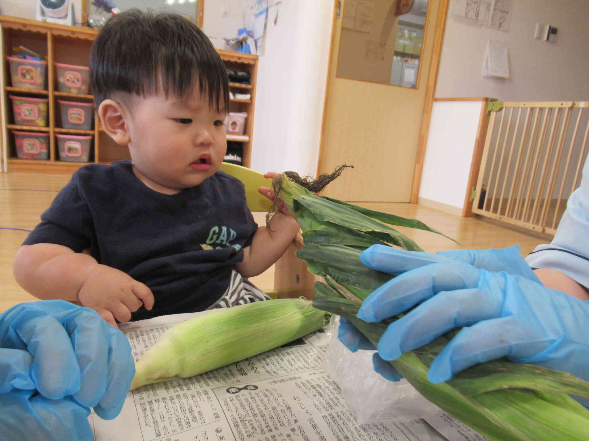 ★食育★トウモロコシの皮むき体験
