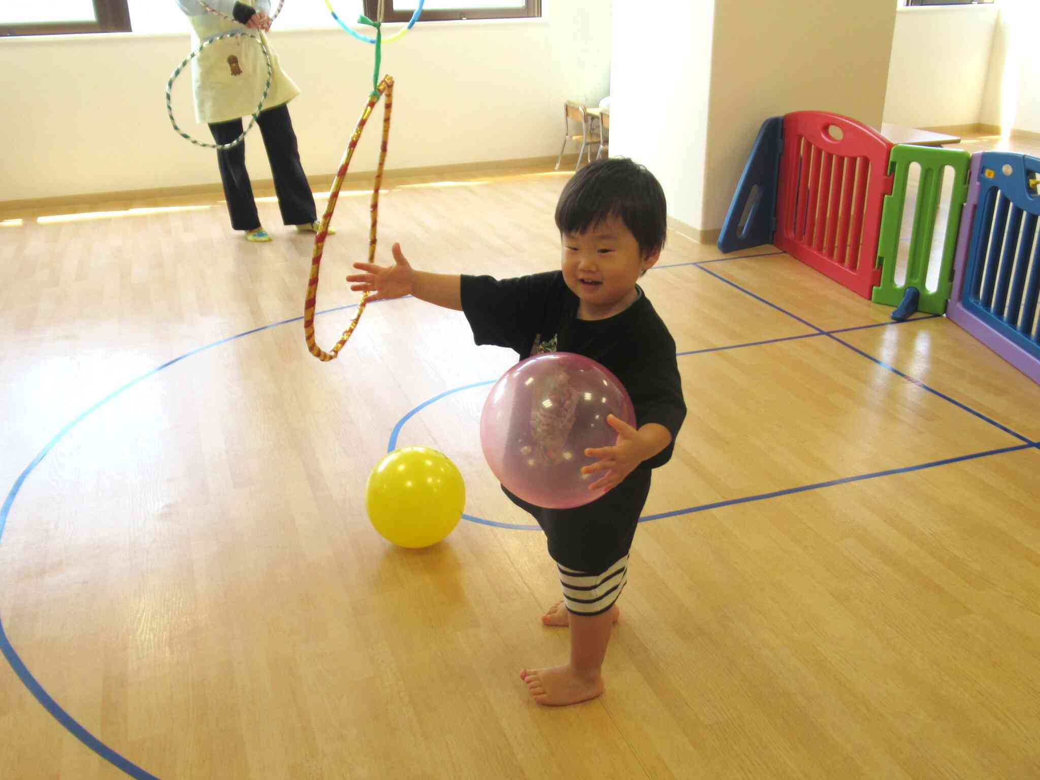 大きなボールでやってみよう
