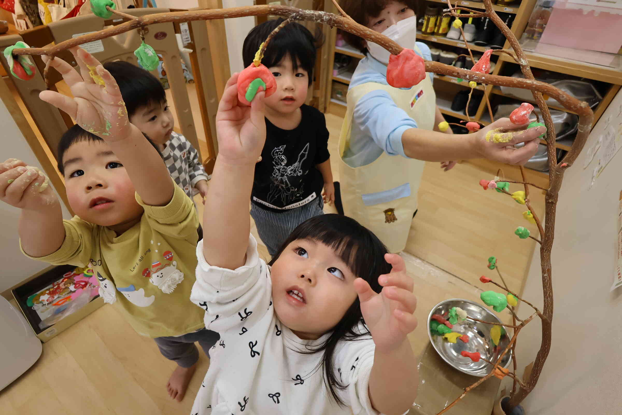 みず木飾りをしたよ！