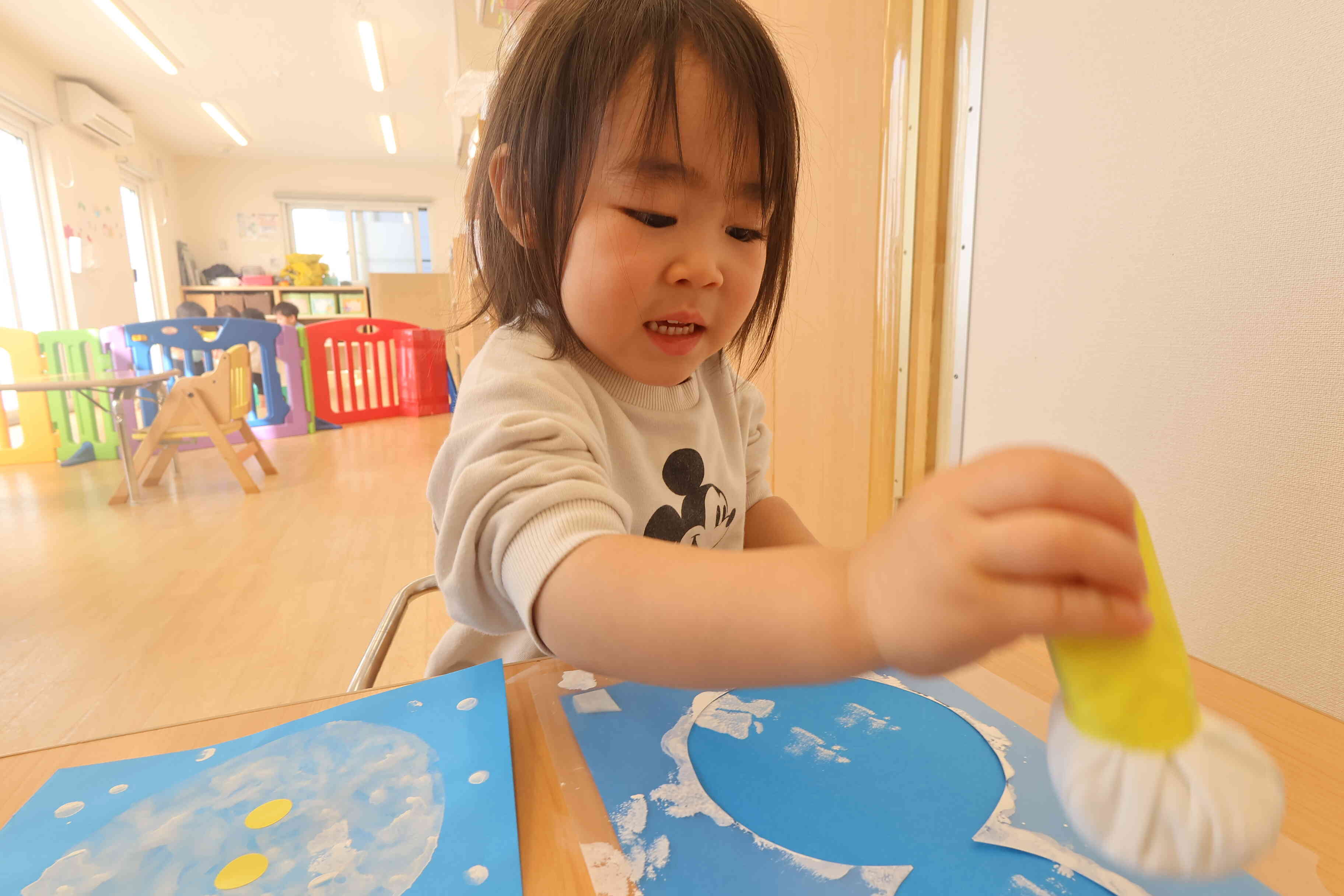 雪だるまをつくったよ