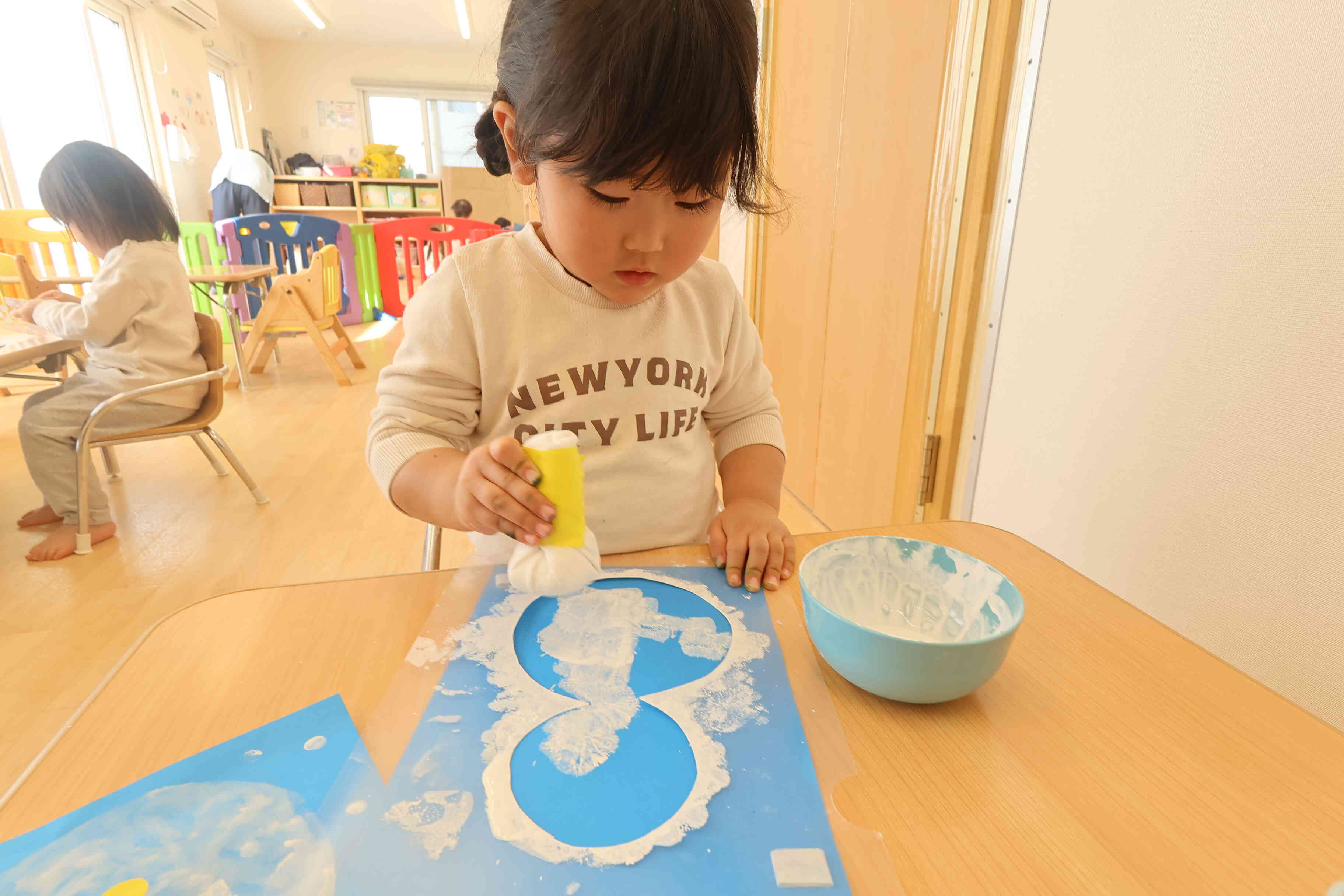 もう少しで雪だるまさんでてくるかな～？