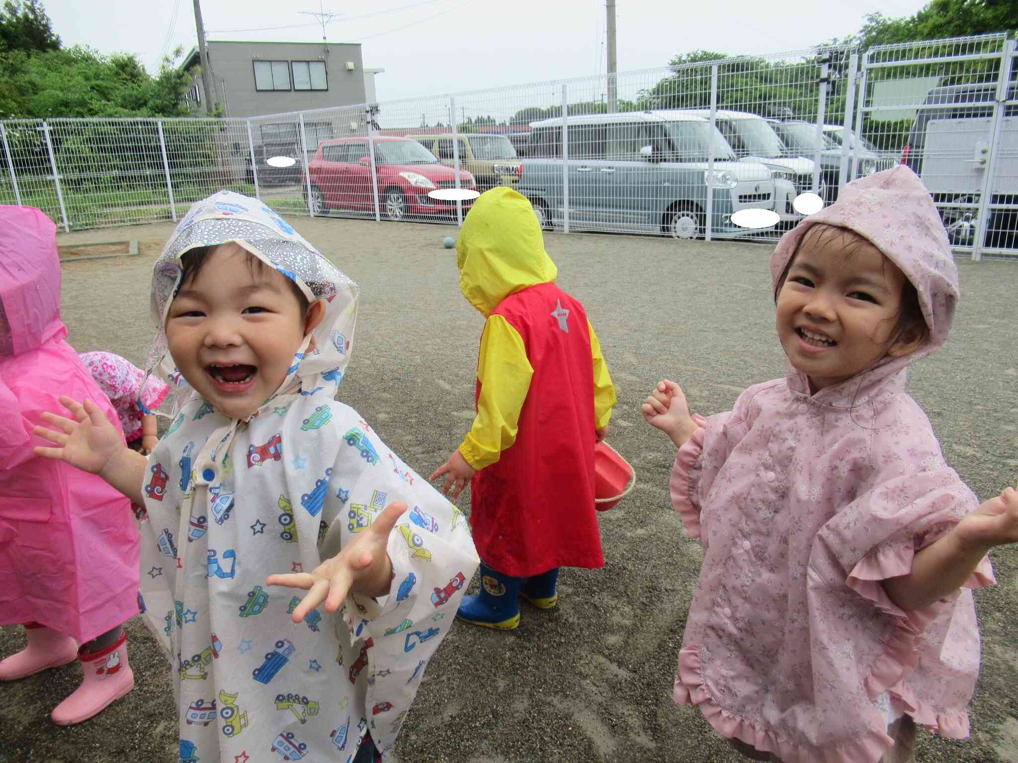雨ふり散歩　楽しいね！