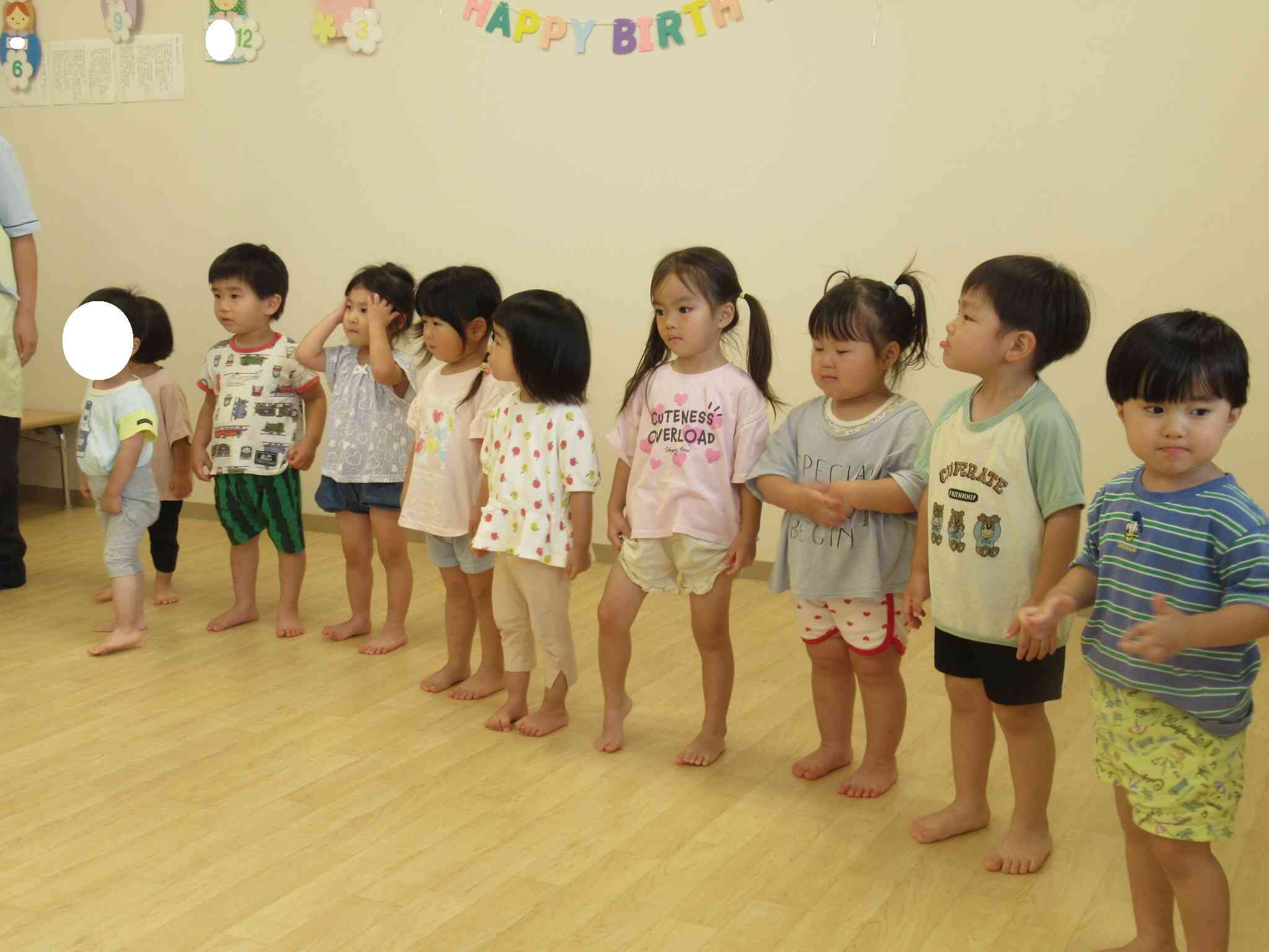 8月誕生会（ひよこ・あひる・うさぎ）