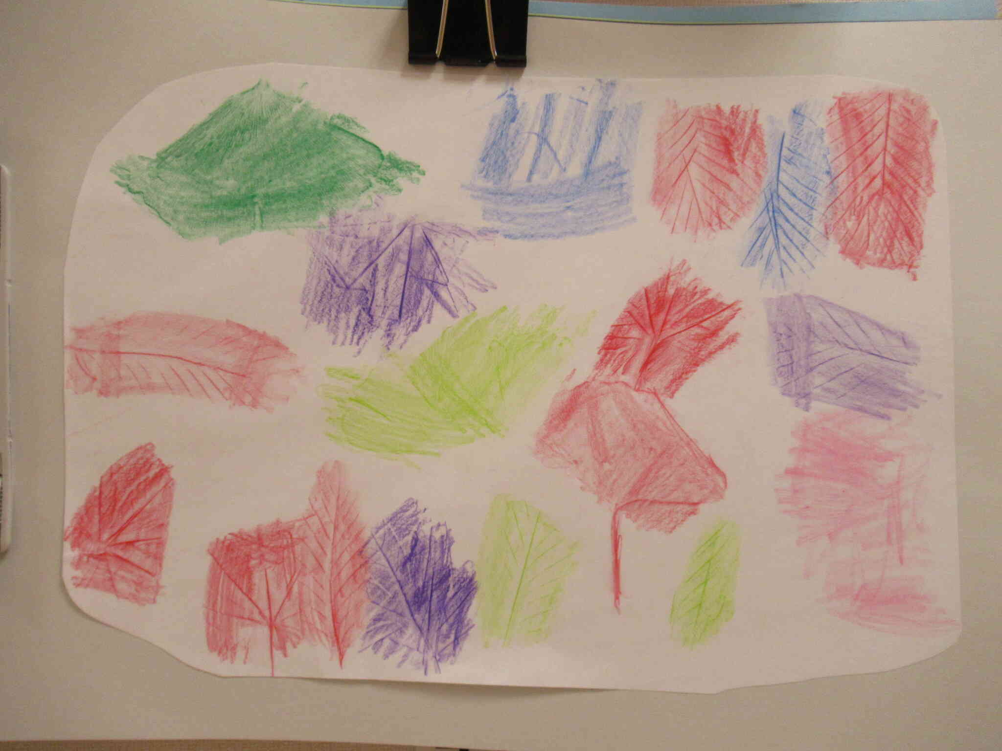 はっぱのフロッタージュ　5歳児