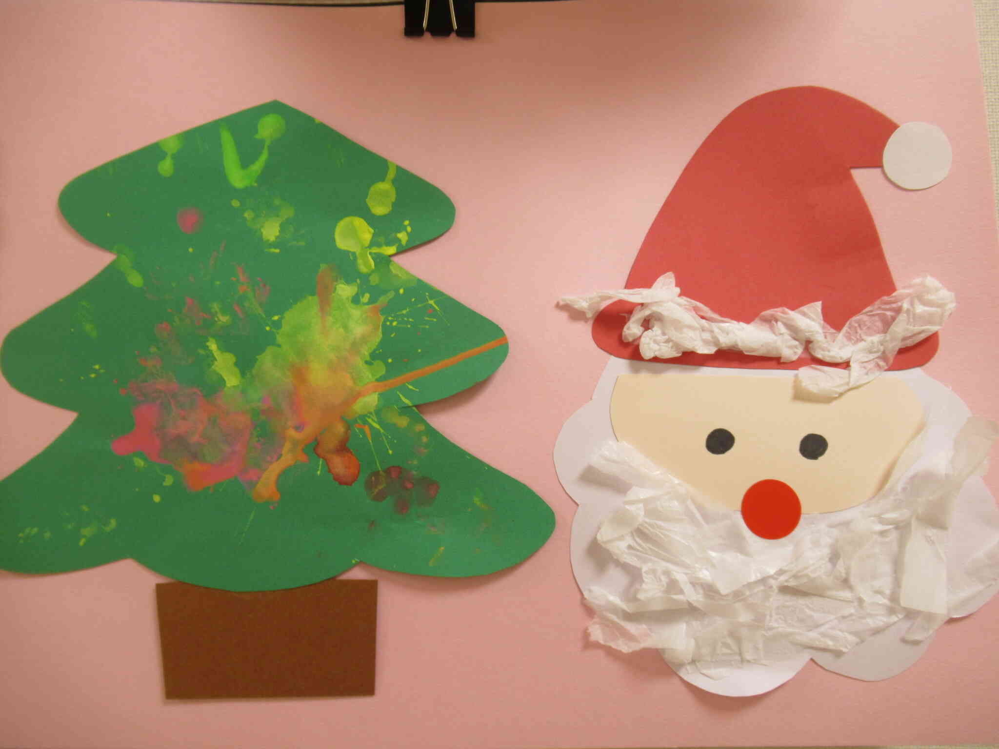 クリスマスツリーとサンタさん　あひる組