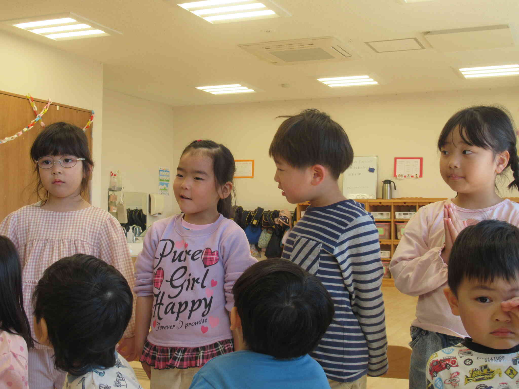 きりん組になって、がんばりたいこと発表！