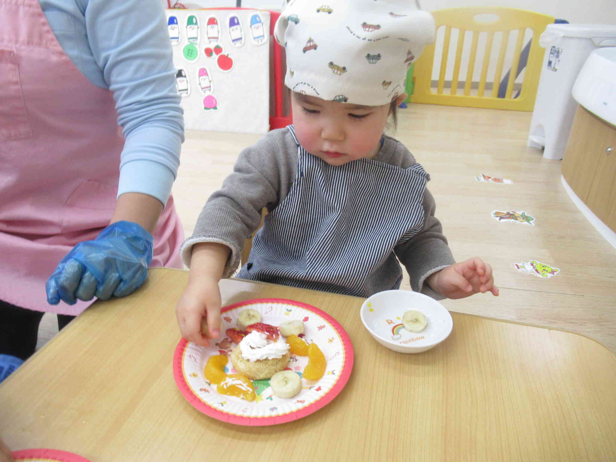 フルーツをかざったよ